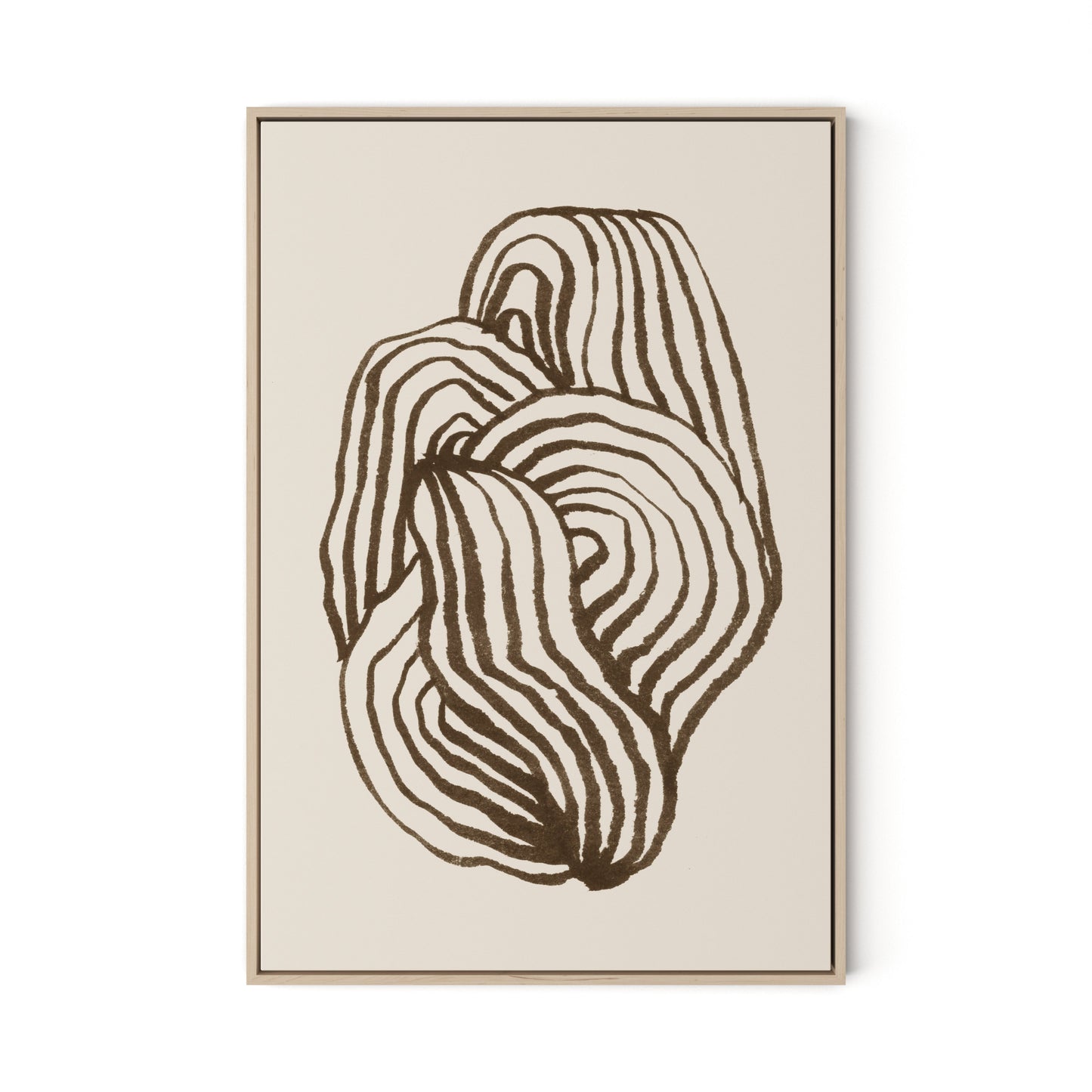 Swirl - Brown Canvas Floater Framed / 22 x 32 in / Natural Maple