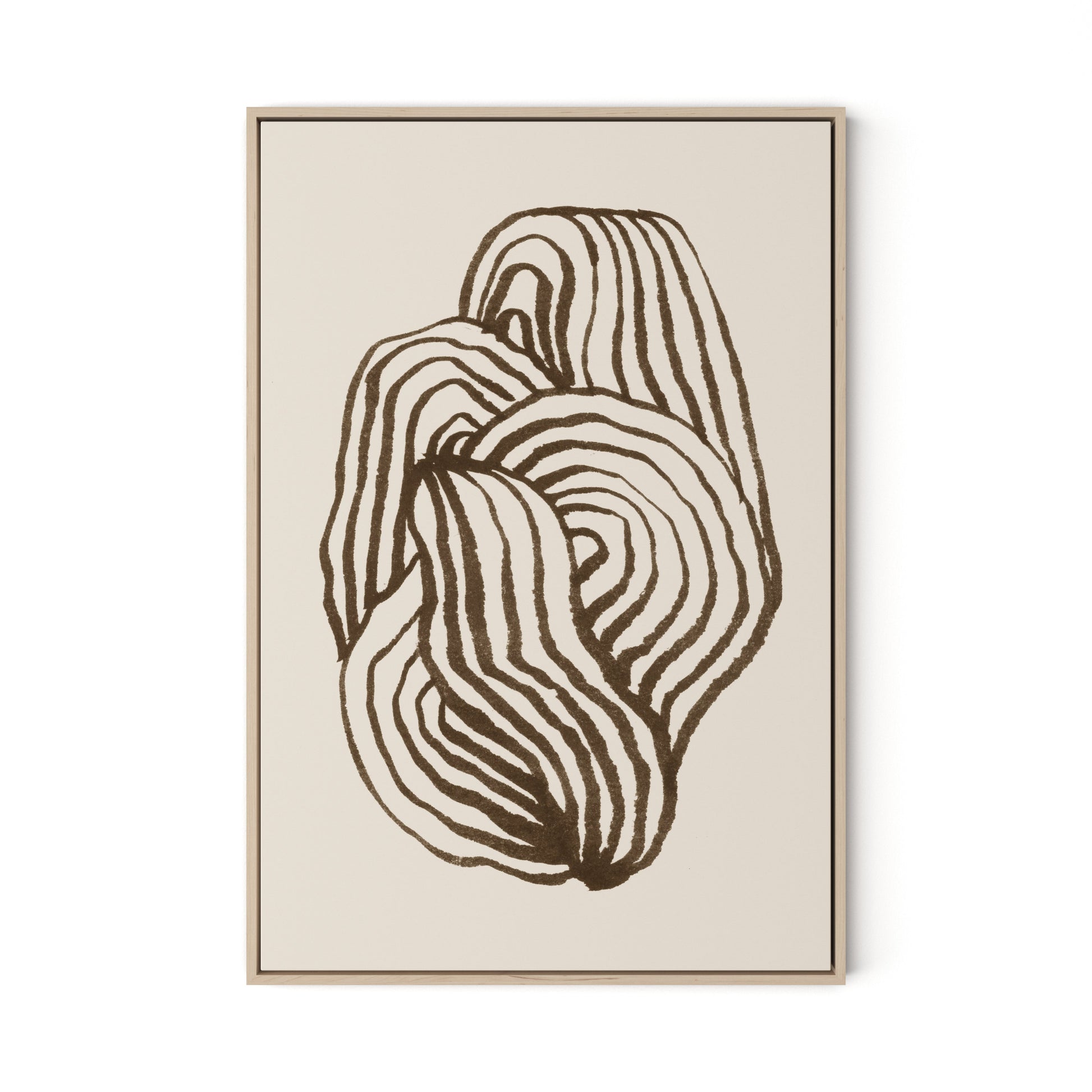 Swirl - Brown Canvas Floater Framed / 22 x 32 in / Natural Maple