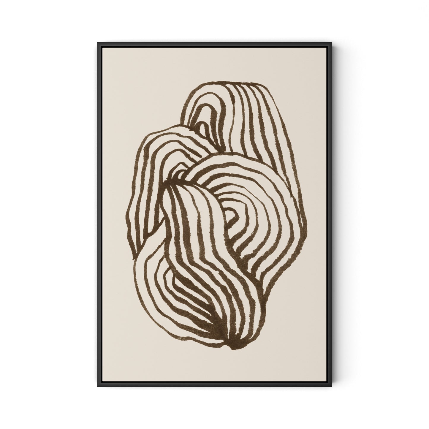 Swirl - Brown Canvas Floater Framed / 22 x 32 in / Black