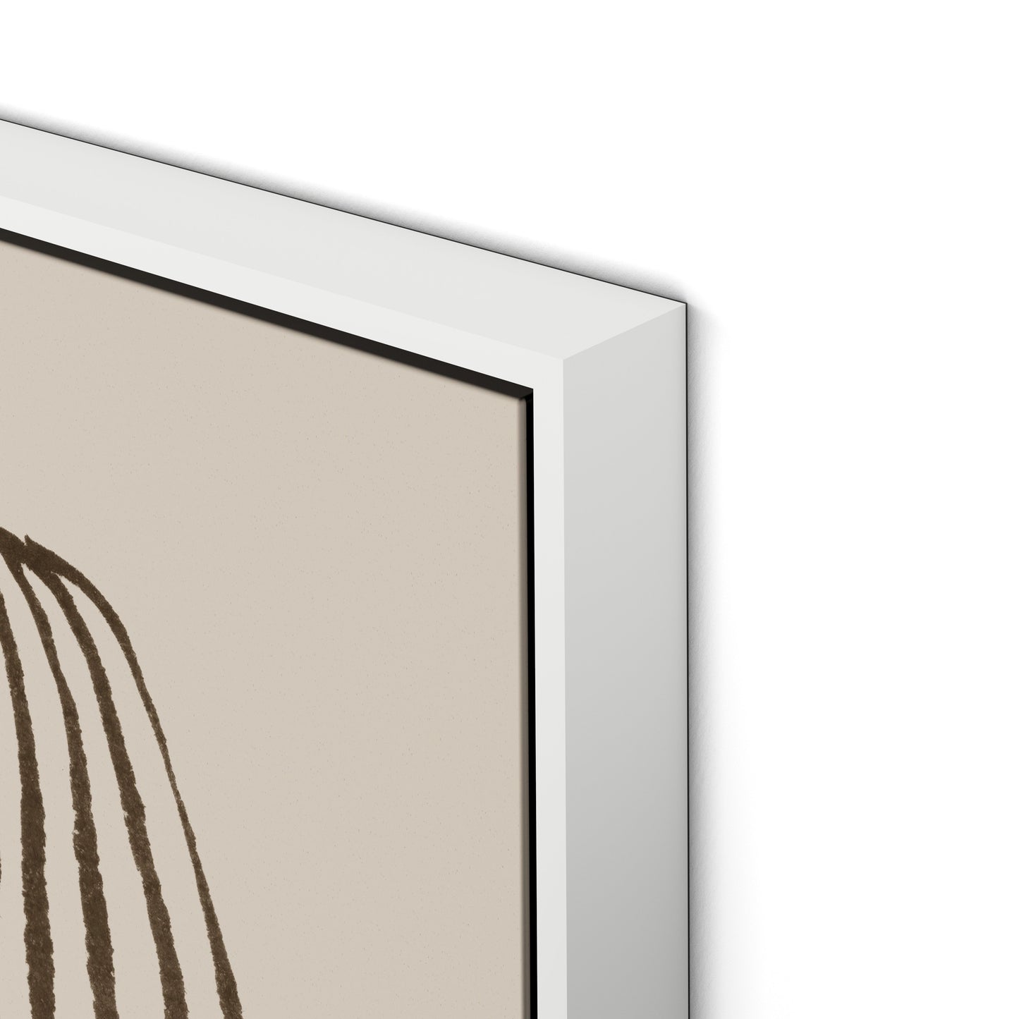 Swirl - Brown Canvas Floater Framed / 22 x 32 in / White