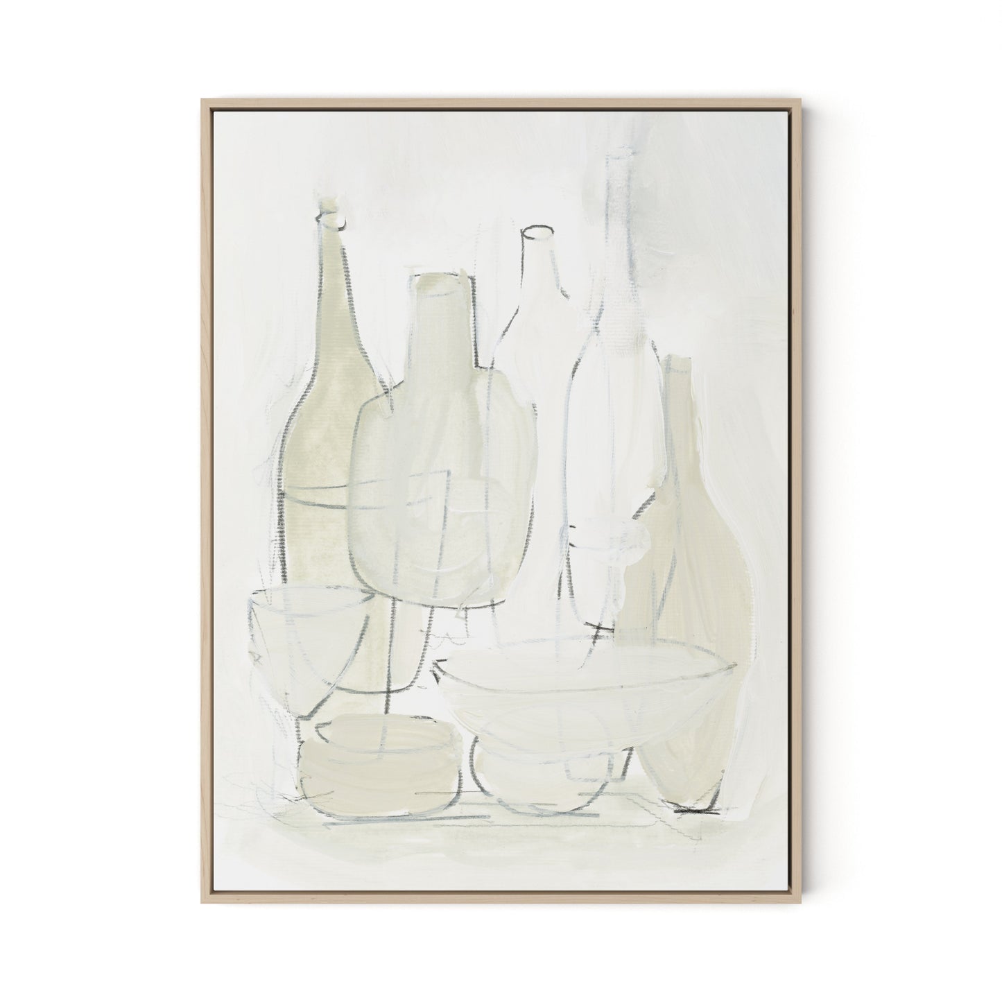 Late Lunch Canvas Floater Framed / 24 x 32 in / Natural Maple