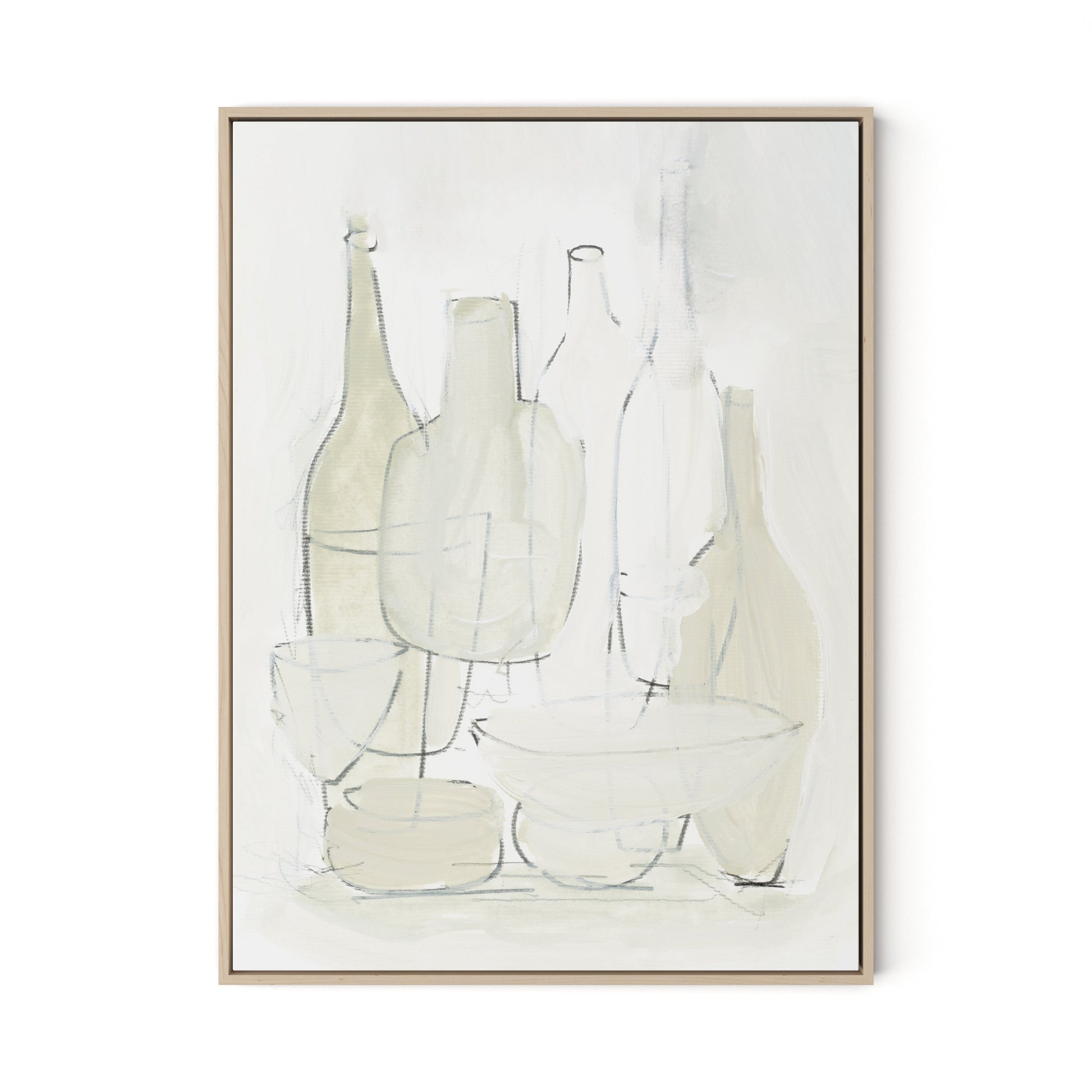 Late Lunch Canvas Floater Framed / 24 x 32 in / Natural Maple