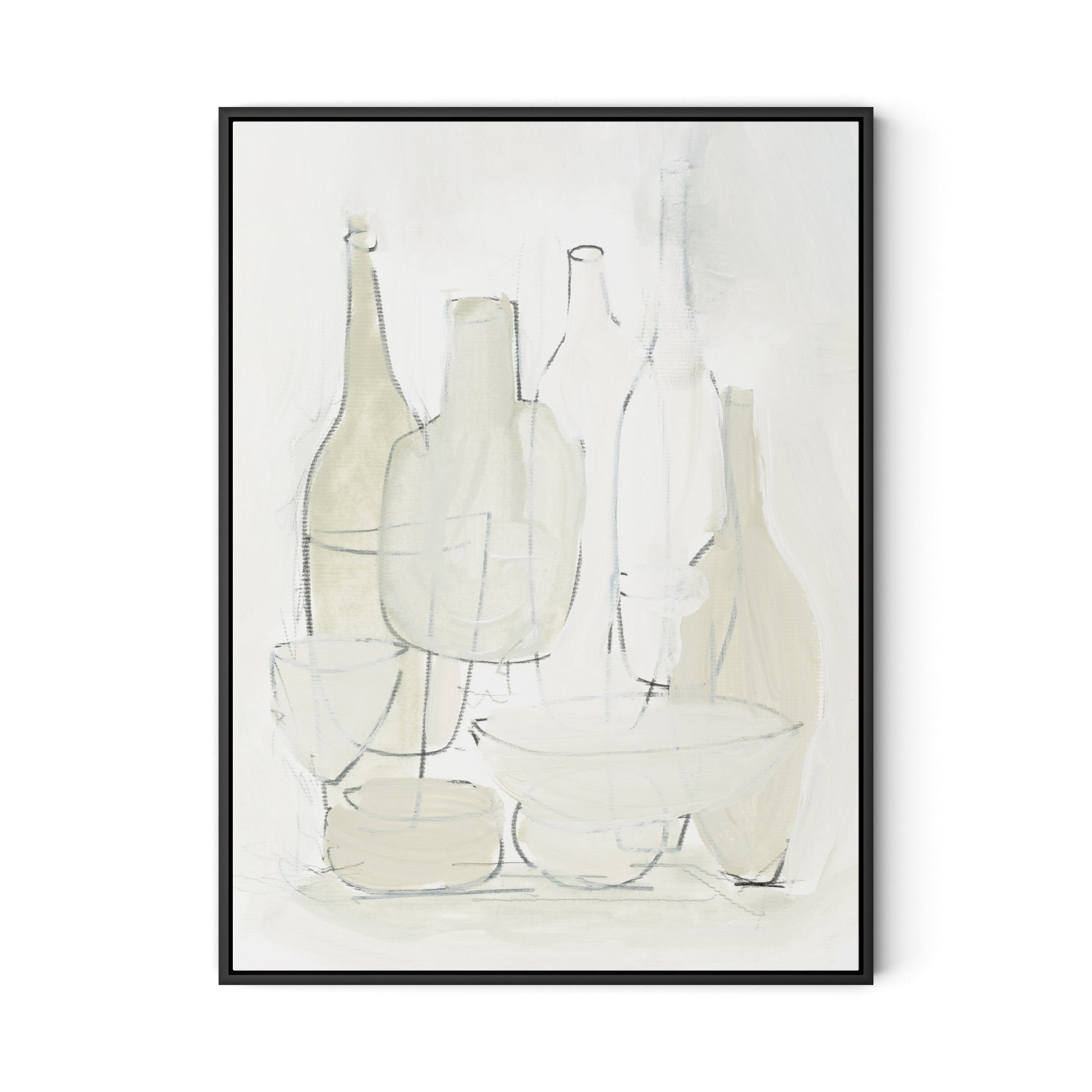 Late Lunch Canvas Floater Framed / 24 x 32 in / Black