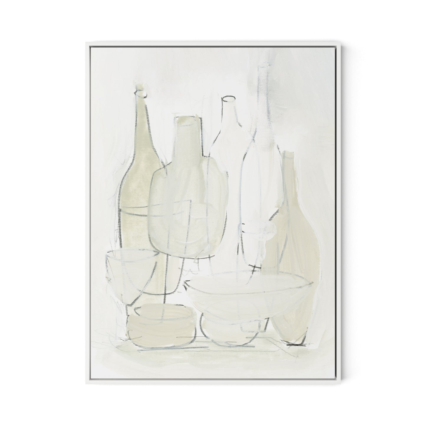 Late Lunch Canvas Floater Framed / 24 x 32 in / White