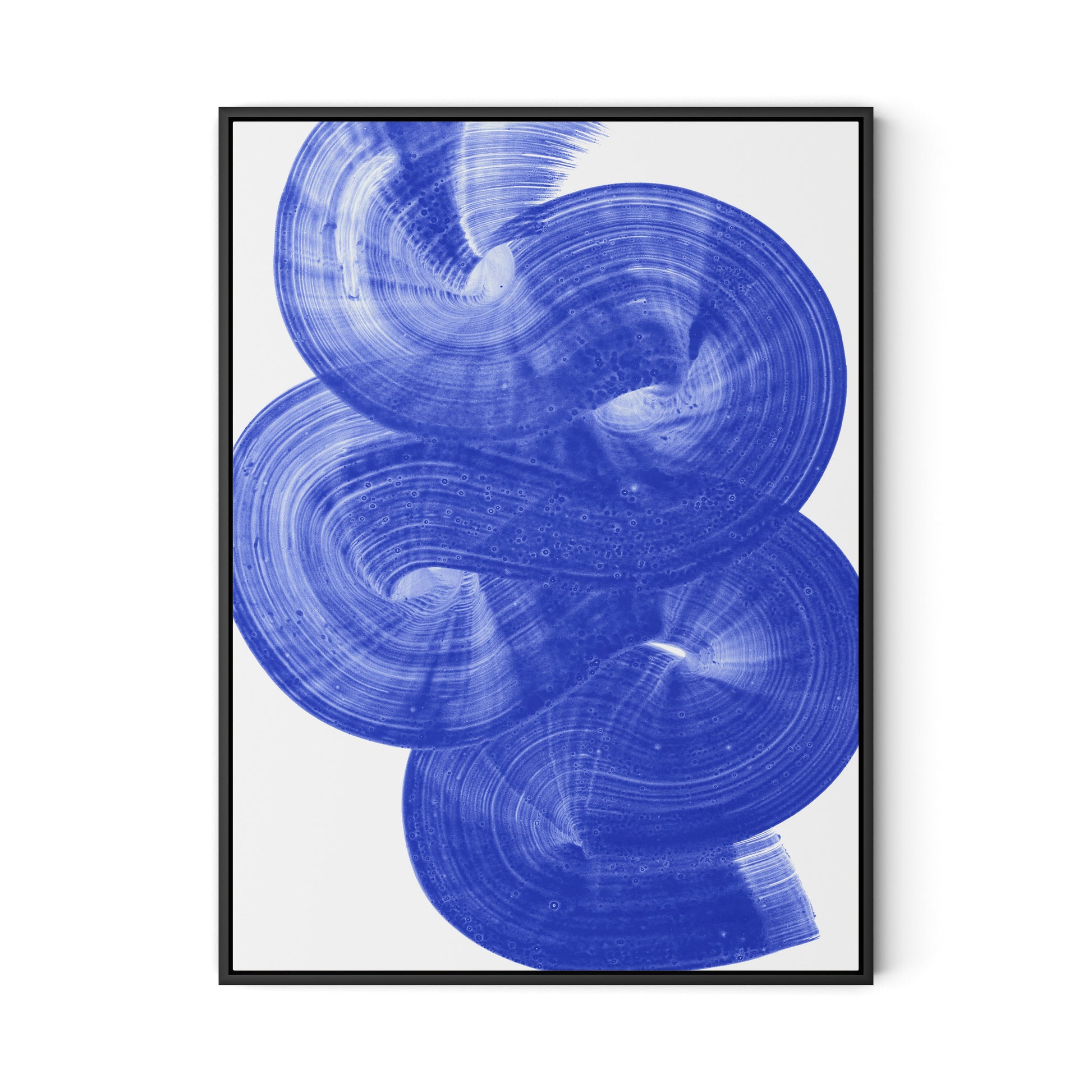Flow - Blue Canvas Floater Framed / 24 x 32 in / Black