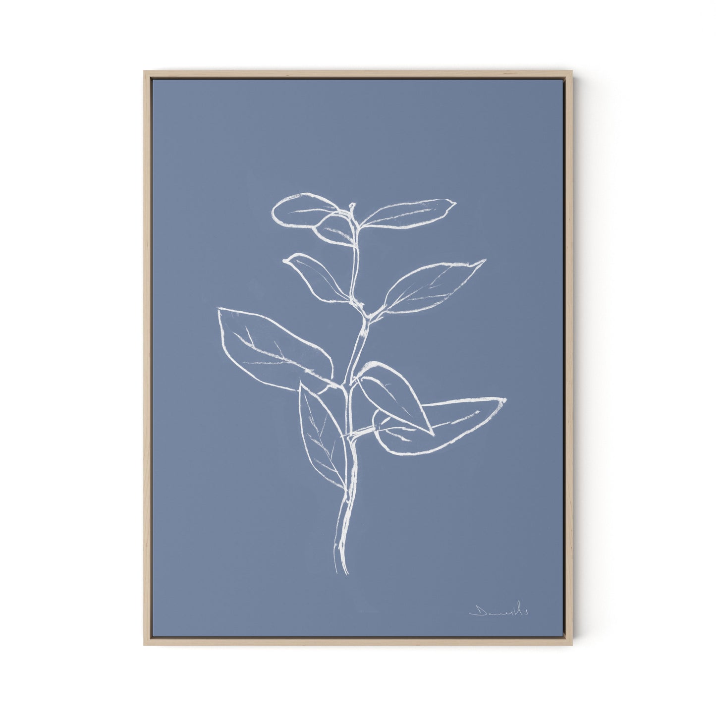 Eucalyptus Sapling Canvas Floater Framed / 24 x 32 in / Natural Maple