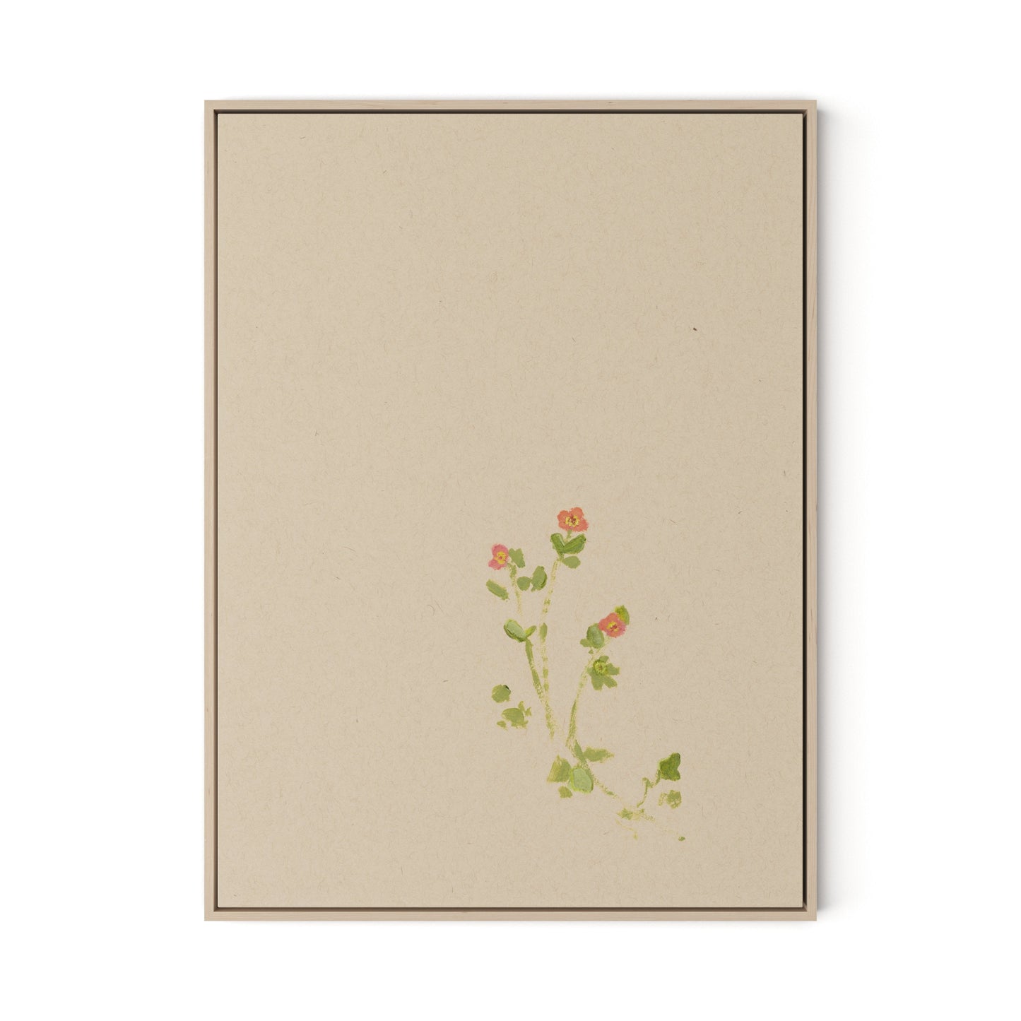 Botanical IV Canvas Floater Framed / 24 x 32 in / Natural Maple