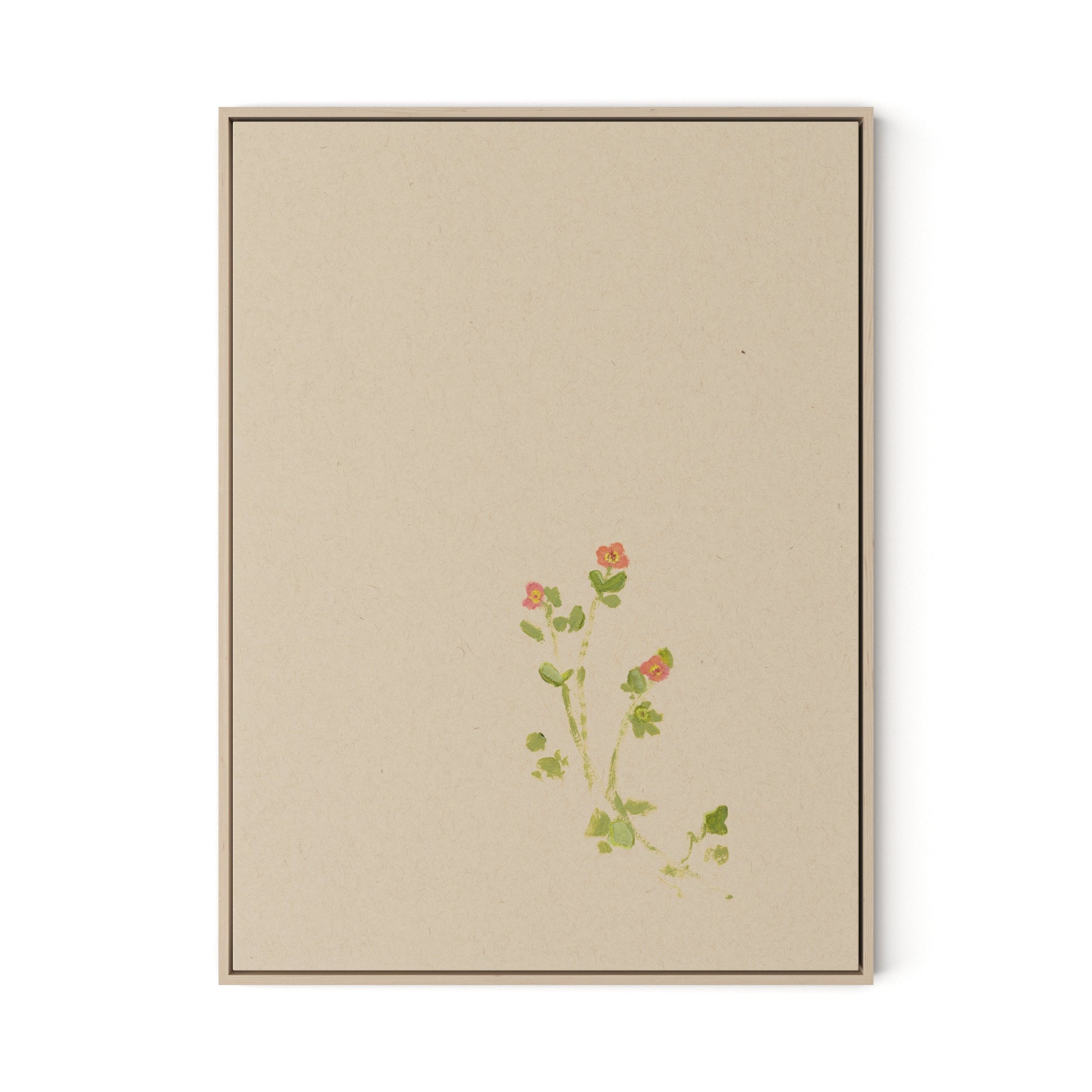 Botanical IV Canvas Floater Framed / 24 x 32 in / Natural Maple