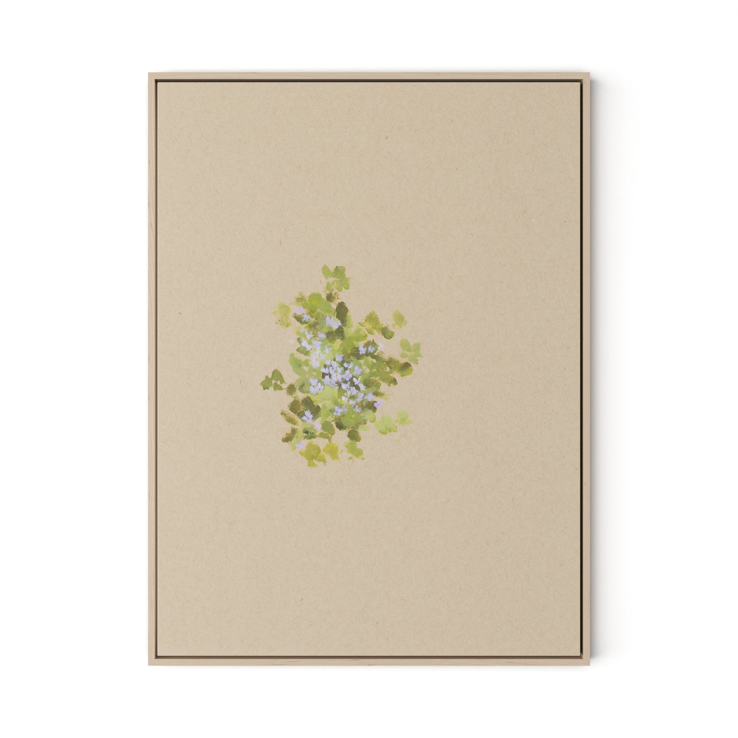 Botanical V Canvas Floater Framed / 24 x 32 in / Natural Maple