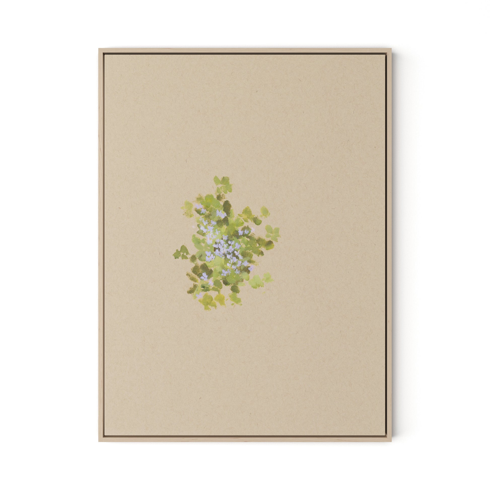 Botanical V Canvas Floater Framed / 24 x 32 in / Natural Maple