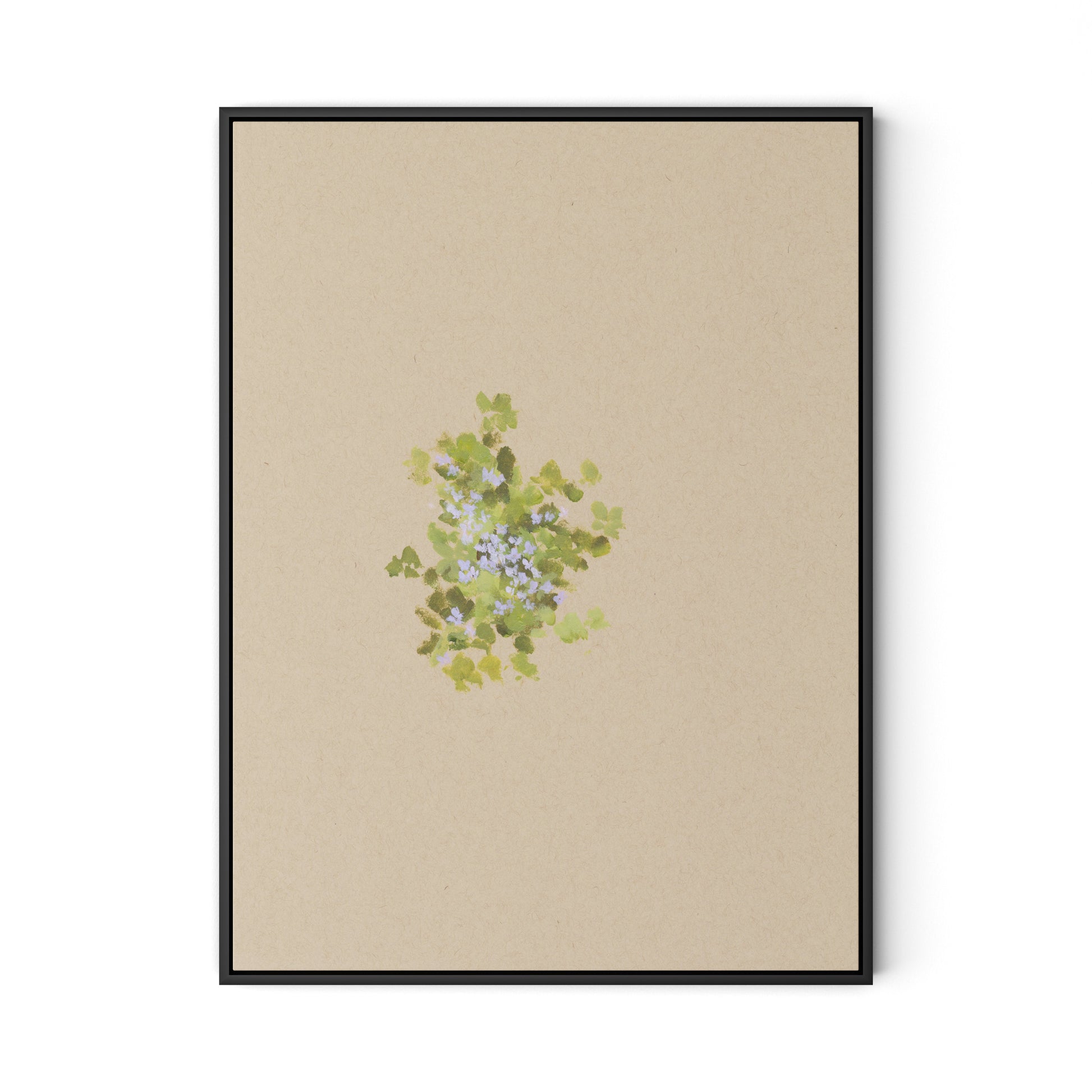Botanical V Canvas Floater Framed / 24 x 32 in / Black