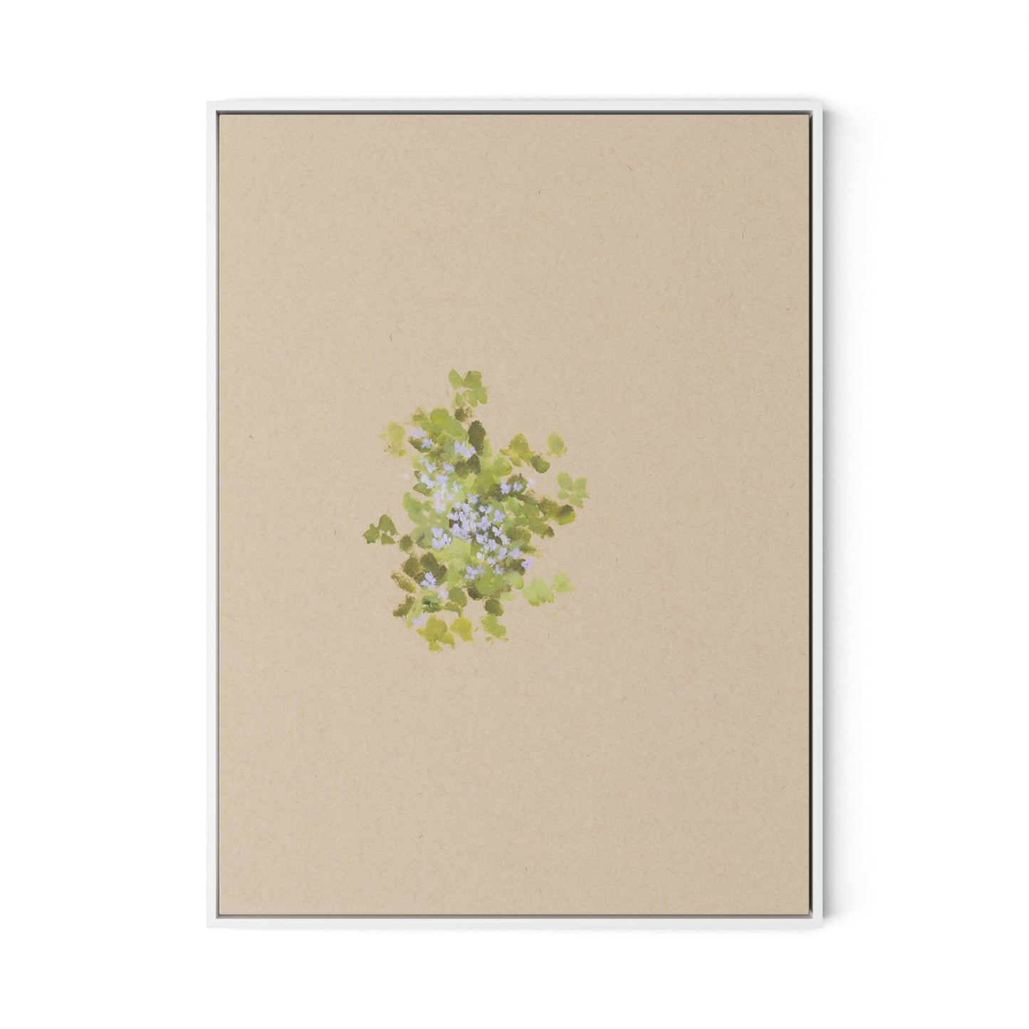 Botanical V Canvas Floater Framed / 24 x 32 in / White