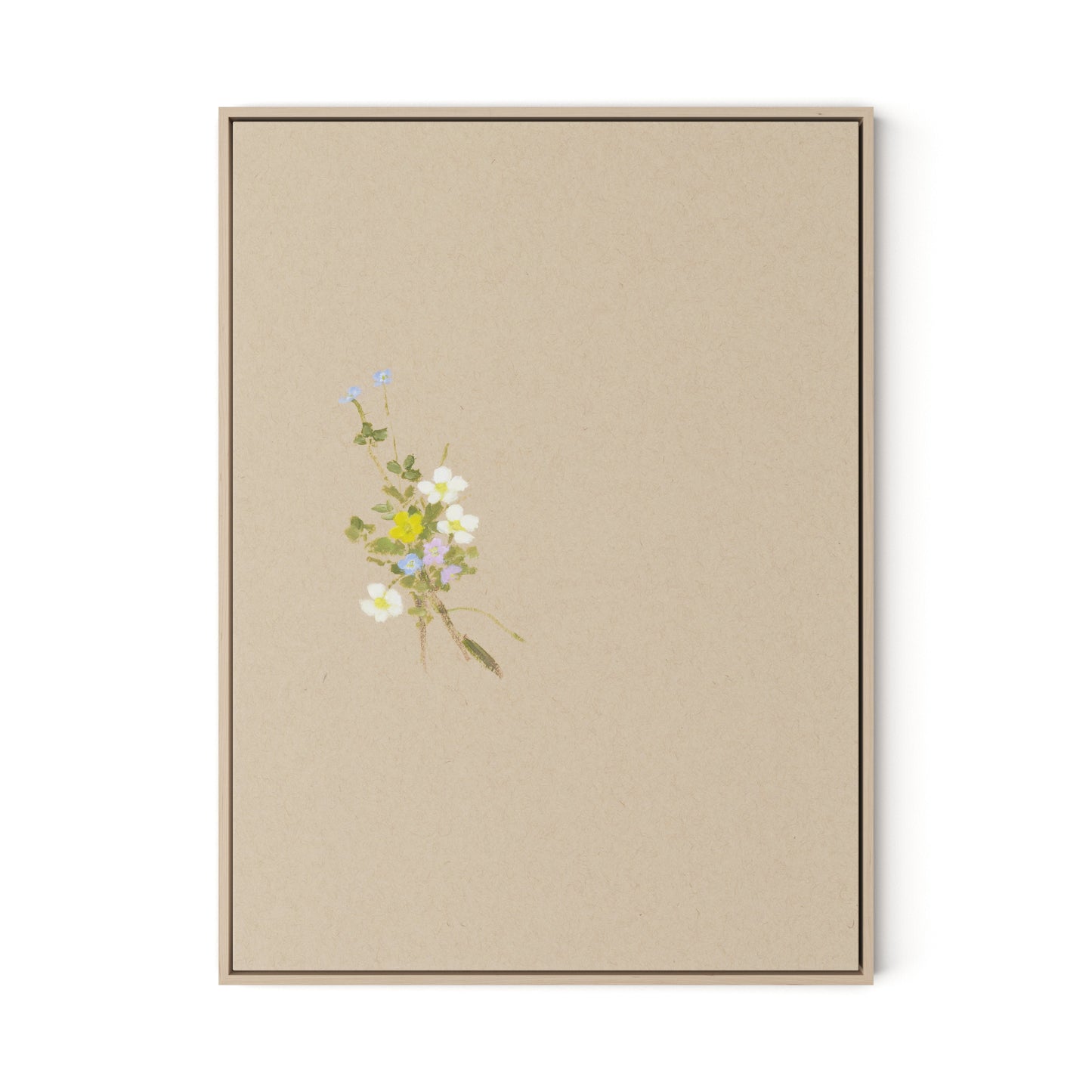 Botanical I Canvas Floater Framed / 24 x 32 in / Natural Maple