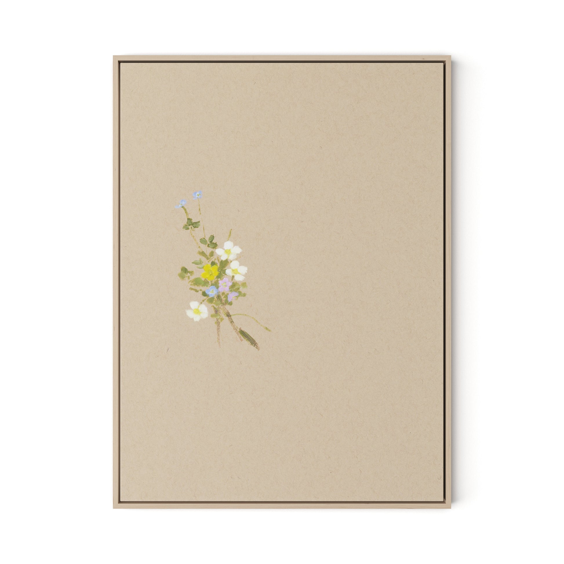 Botanical I Canvas Floater Framed / 24 x 32 in / Natural Maple