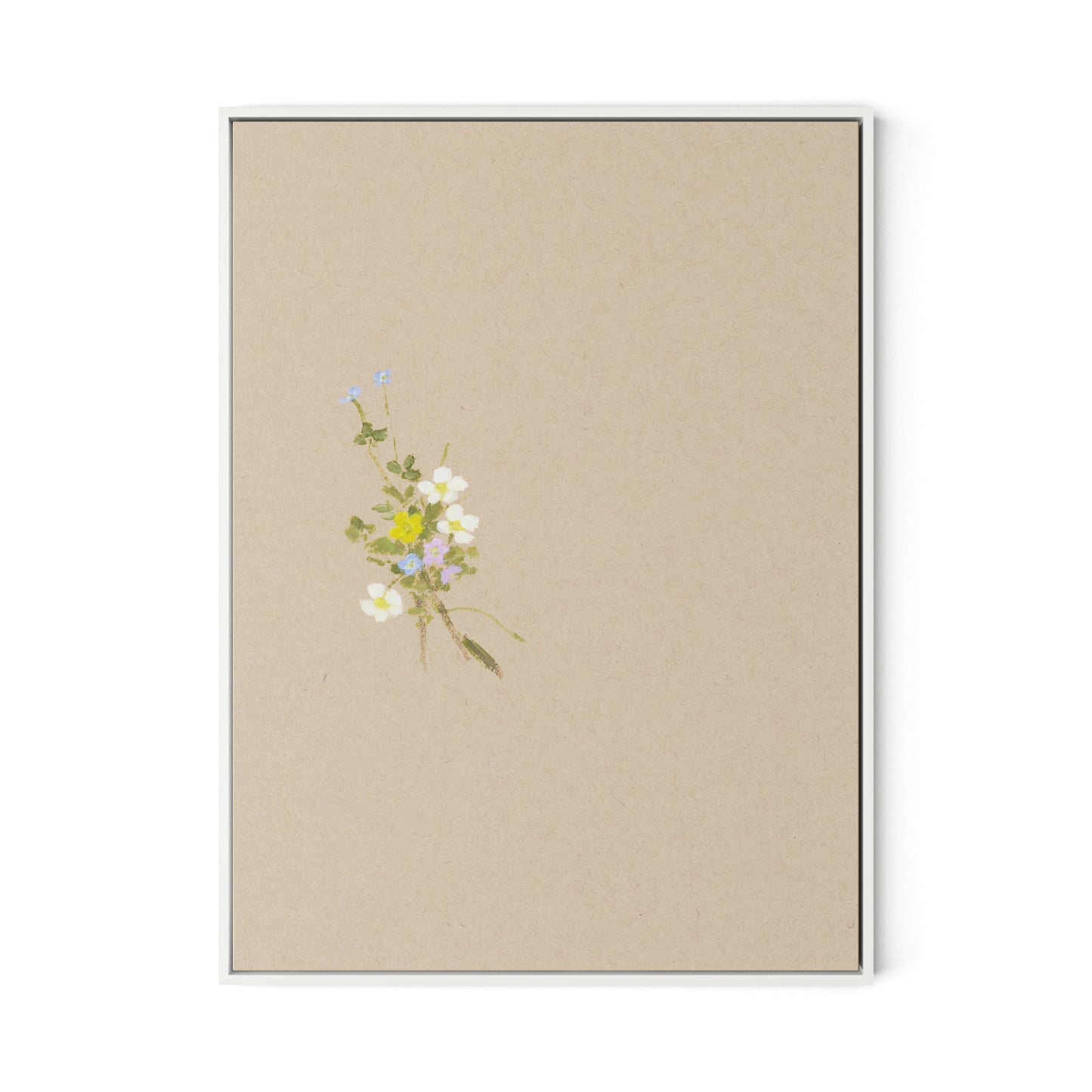Botanical I Canvas Floater Framed / 24 x 32 in / White