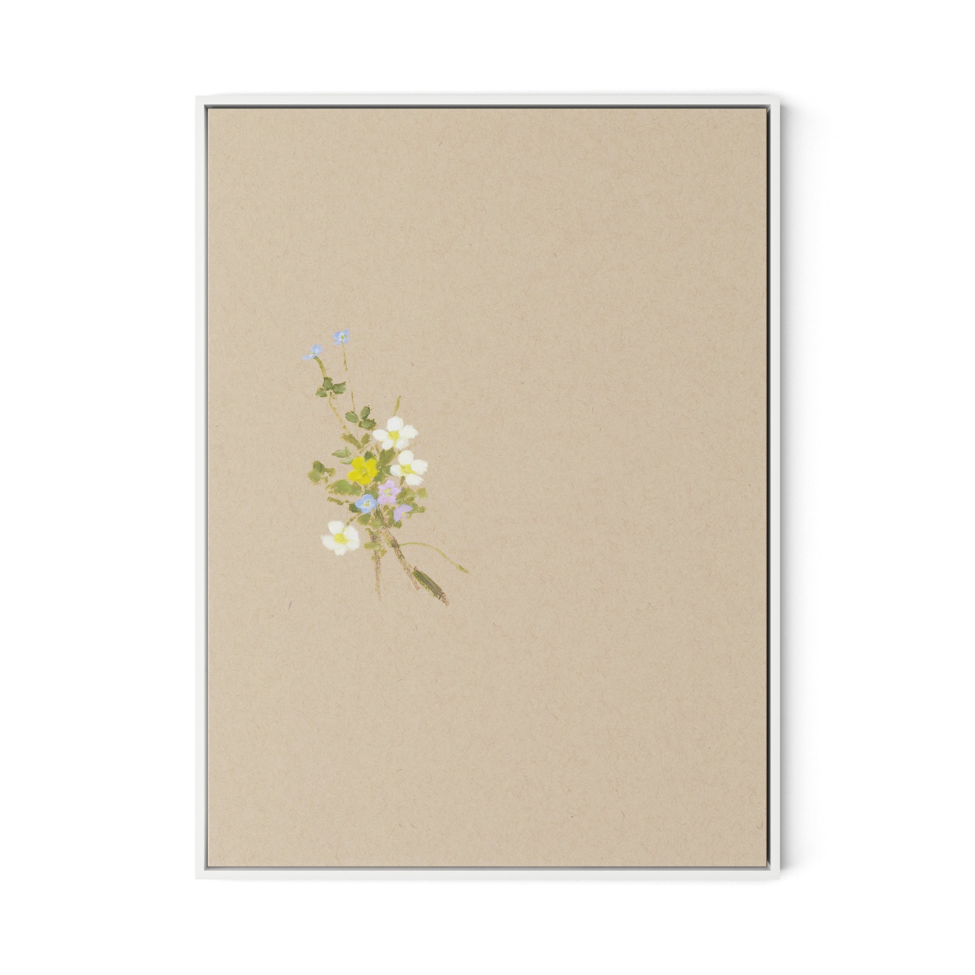 Botanical I Canvas Floater Framed / 24 x 32 in / White