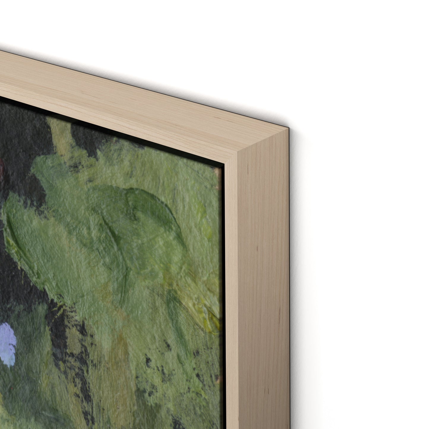 Forget Me Nots Canvas Floater Framed / 29 x 32 in / Natural Maple