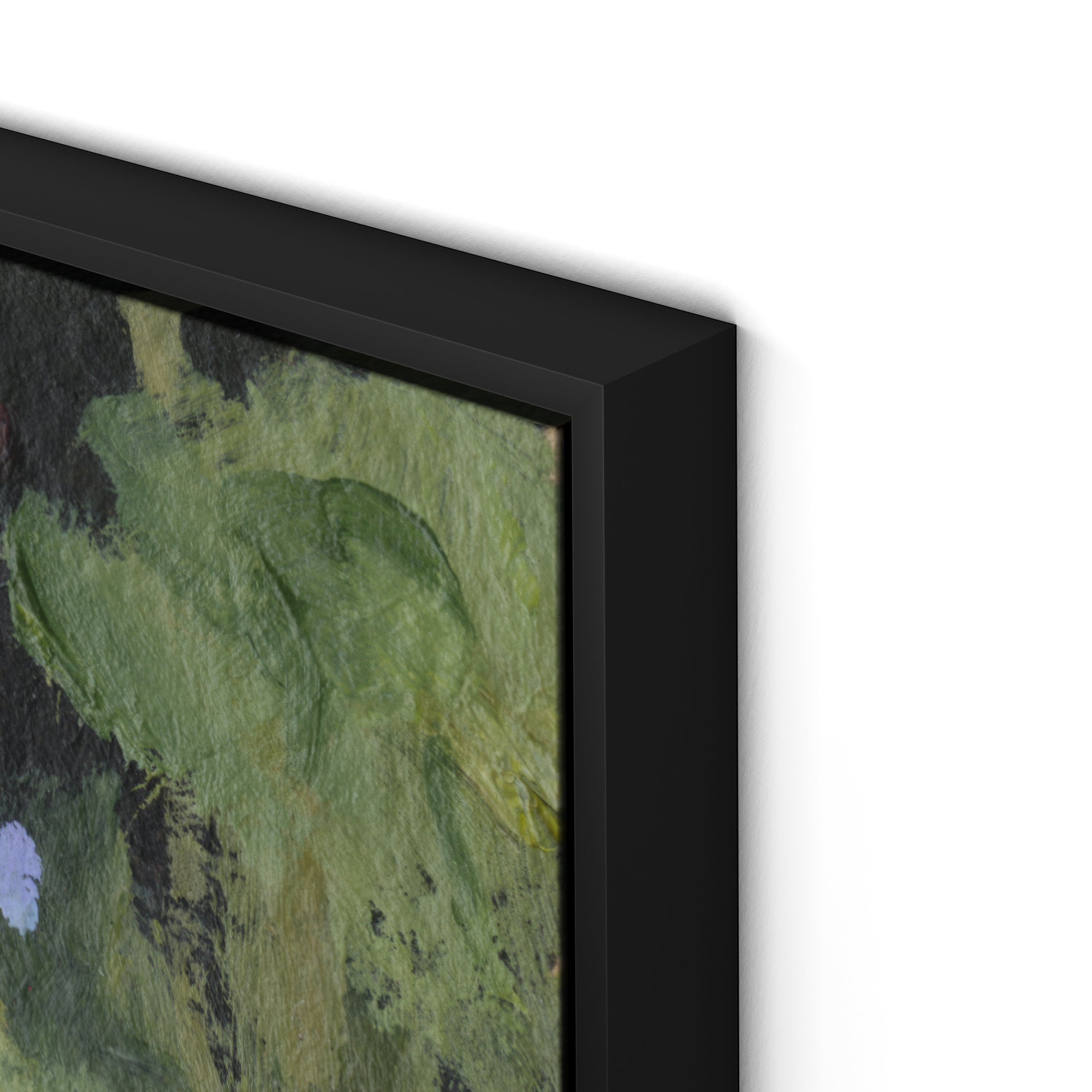 Forget Me Nots Canvas Floater Framed / 29 x 32 in / Black