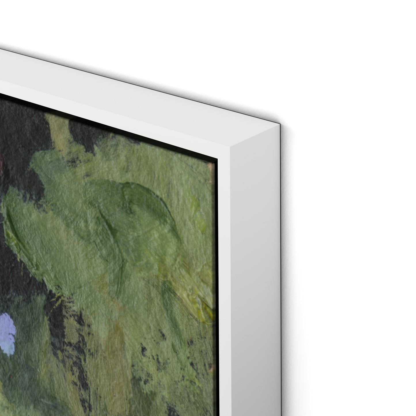 Forget Me Nots Canvas Floater Framed / 29 x 32 in / White