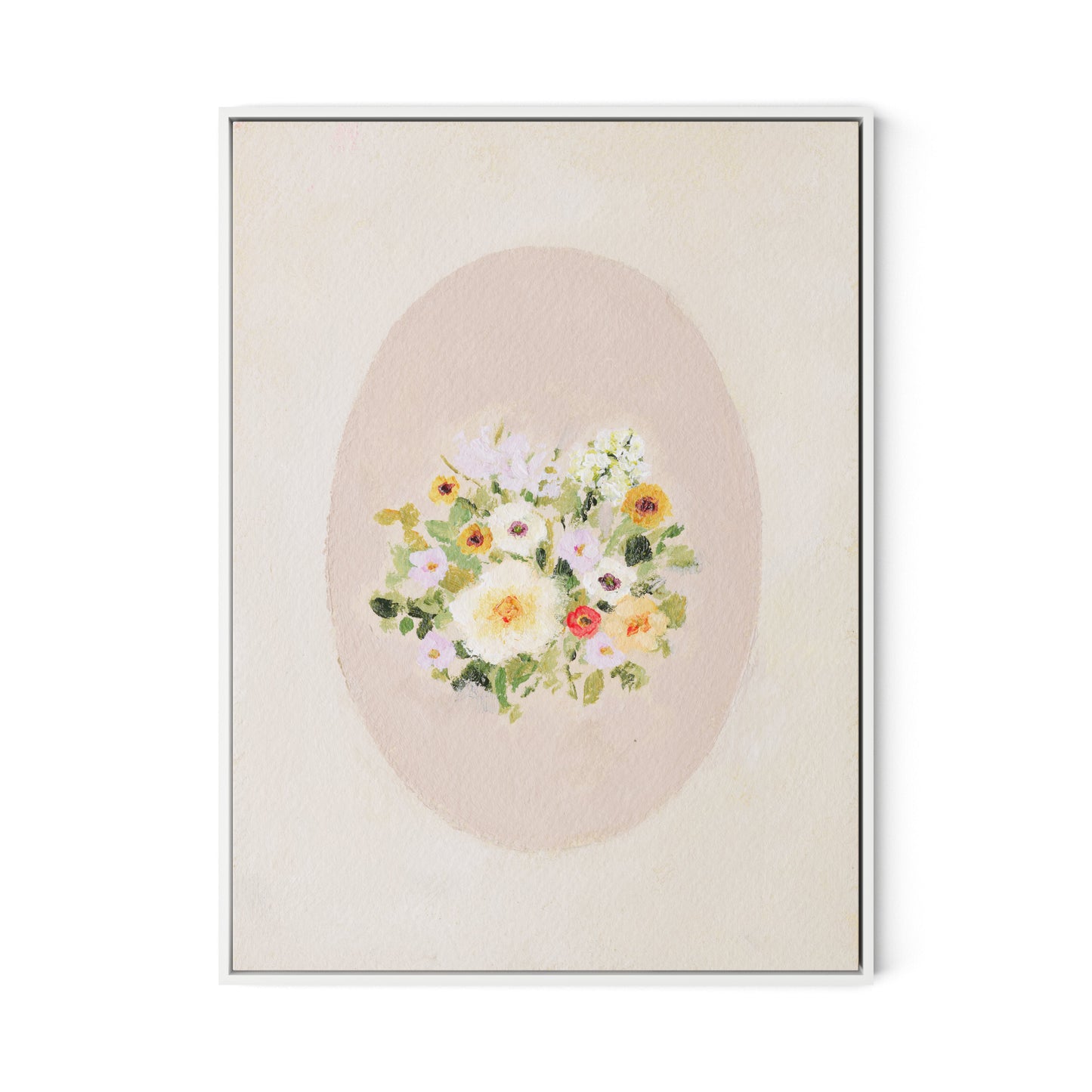 Vignette XIV Canvas Floater Framed / 24 x 32 in / White