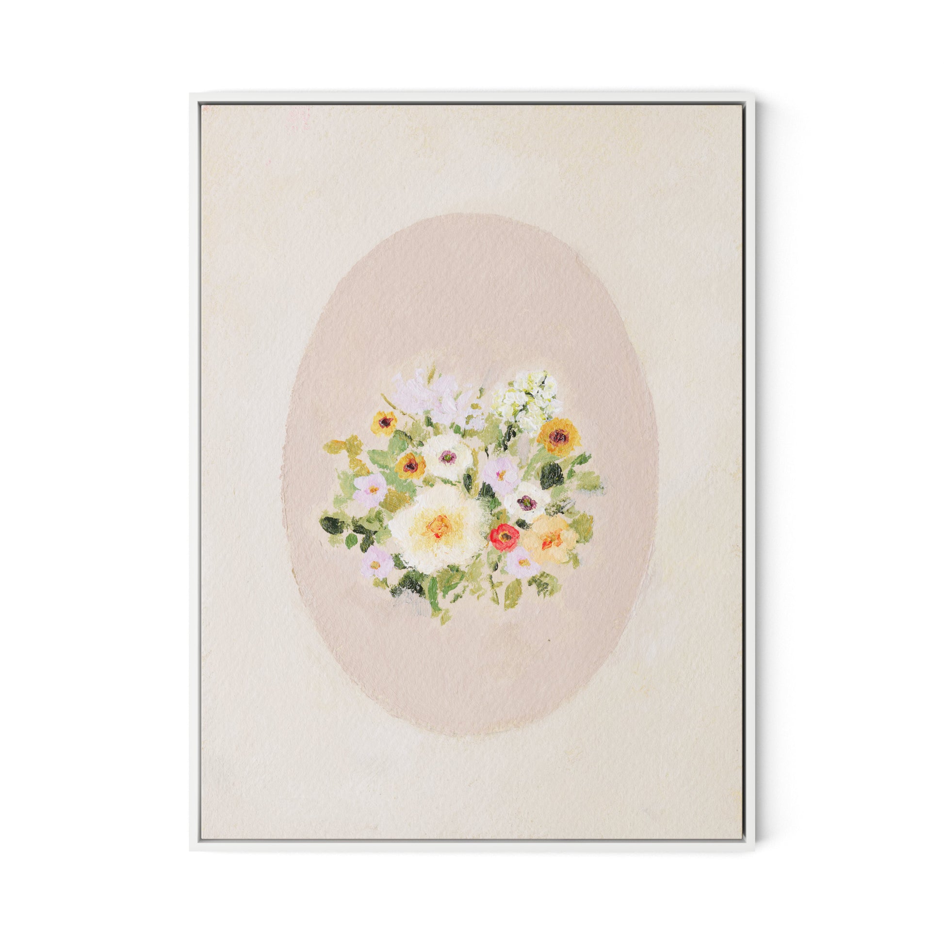 Vignette XIV Canvas Floater Framed / 24 x 32 in / White