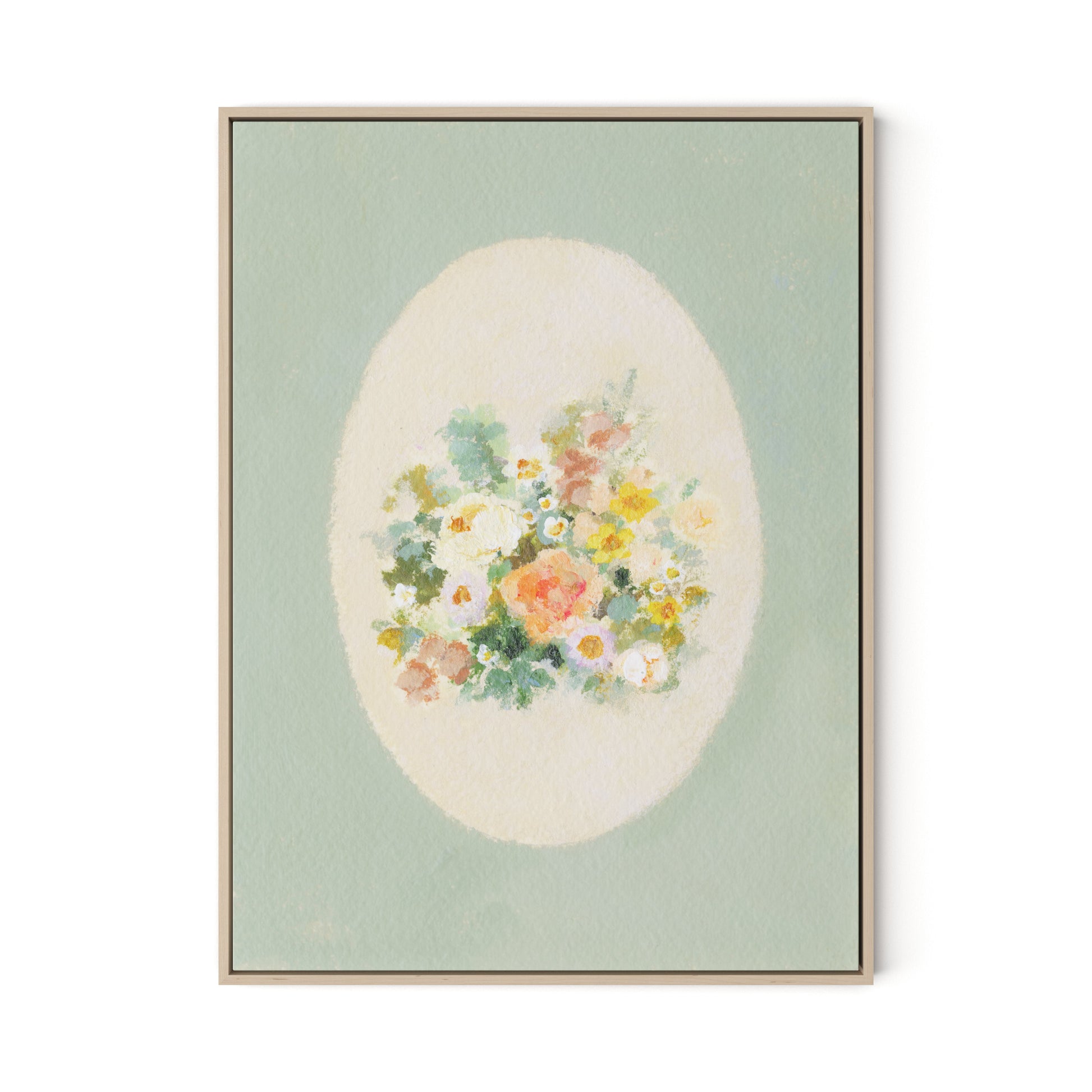 Vignette XIX Canvas Floater Framed / 24 x 32 in / Natural Maple