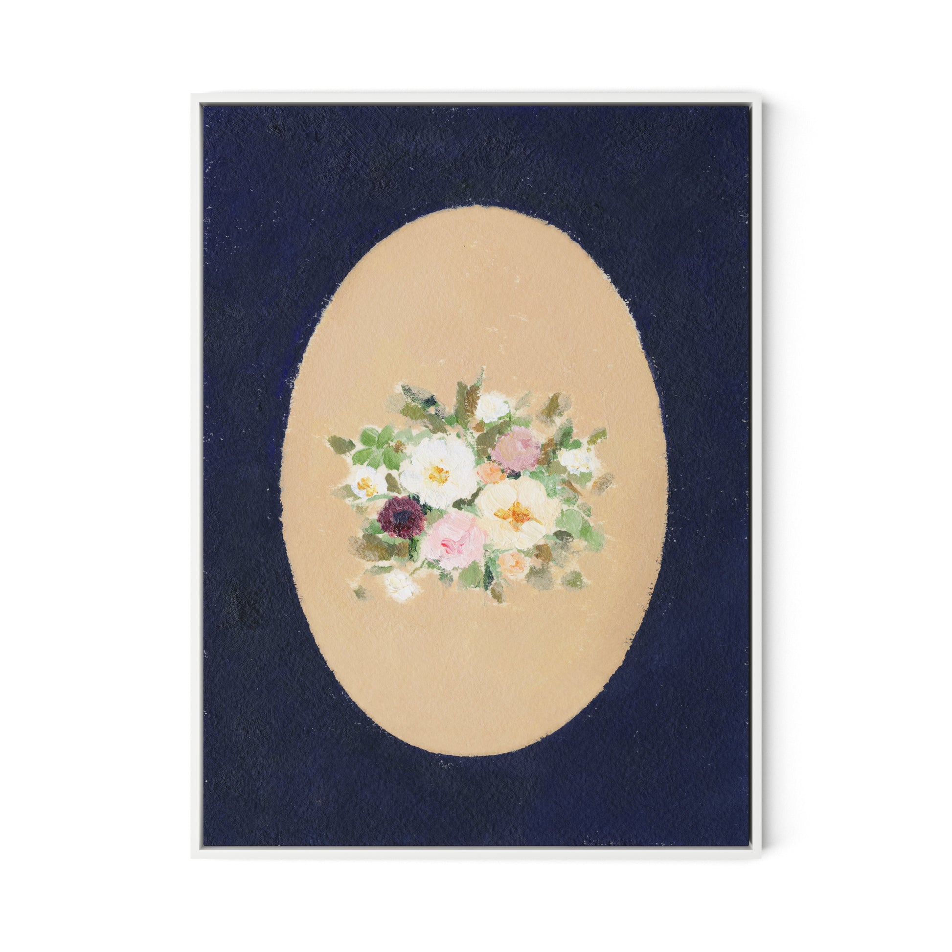 Vignette VII Canvas Floater Framed / 24 x 32 in / White