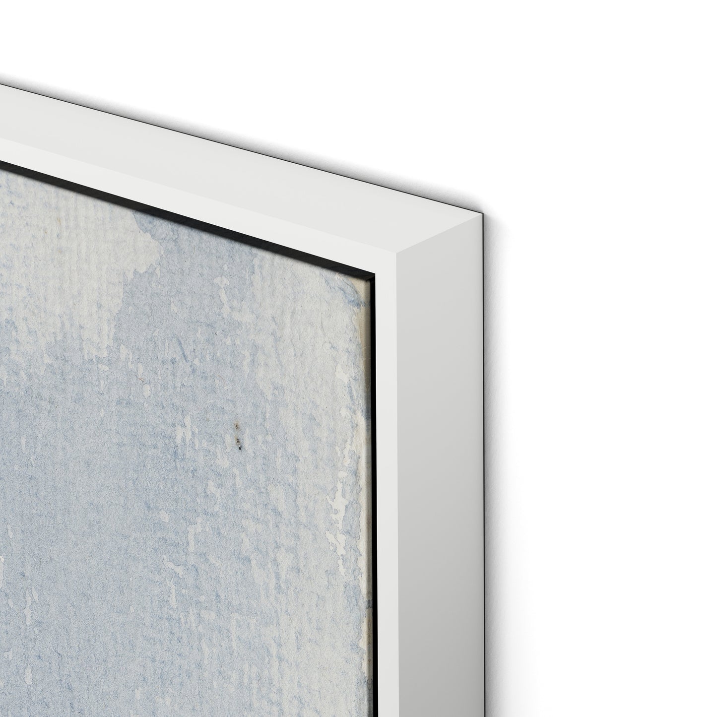 Olive Branch Abstract Canvas Floater Framed / 30 x 32 in / White