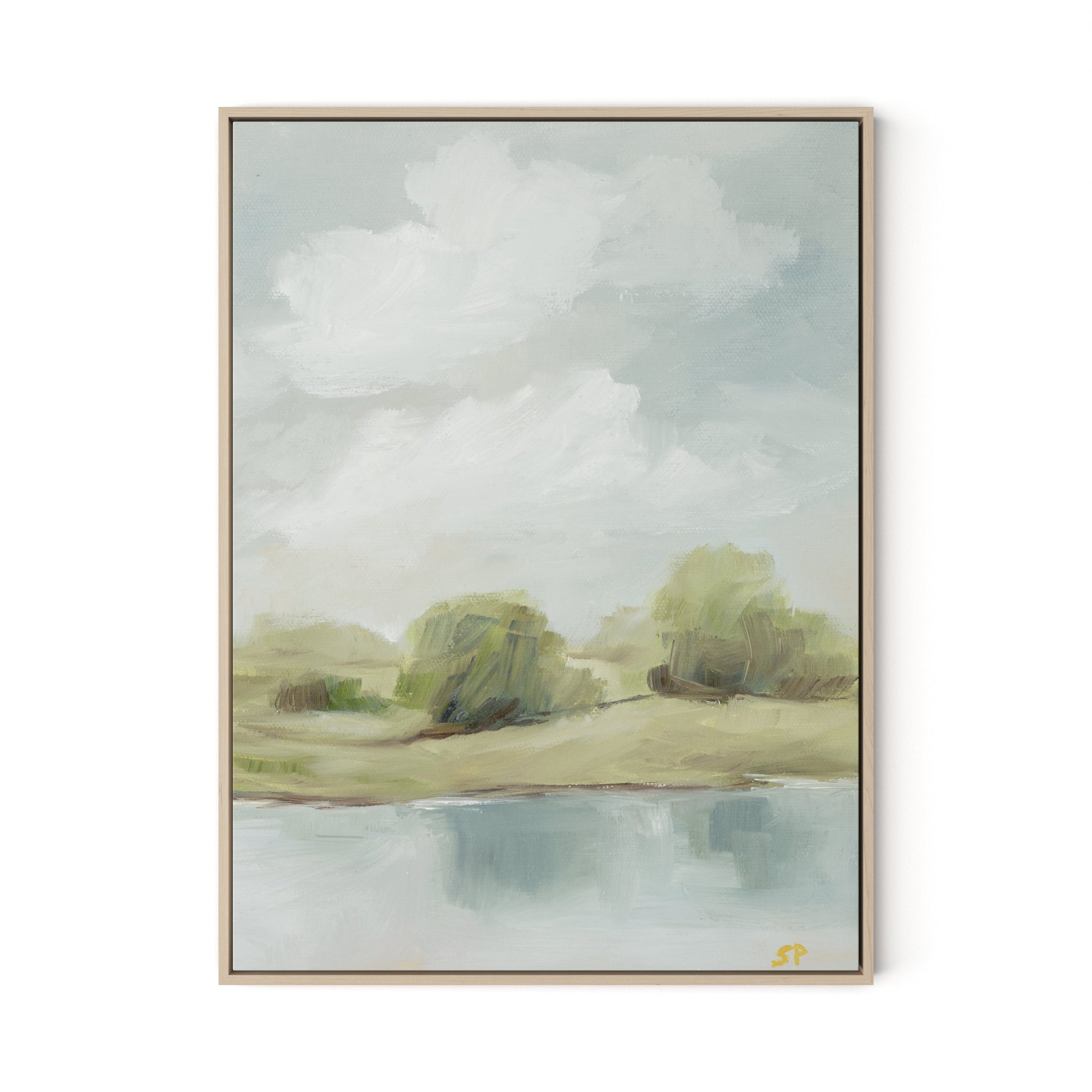 Summer in June Canvas Floater Framed / 24 x 32 in / Natural Maple