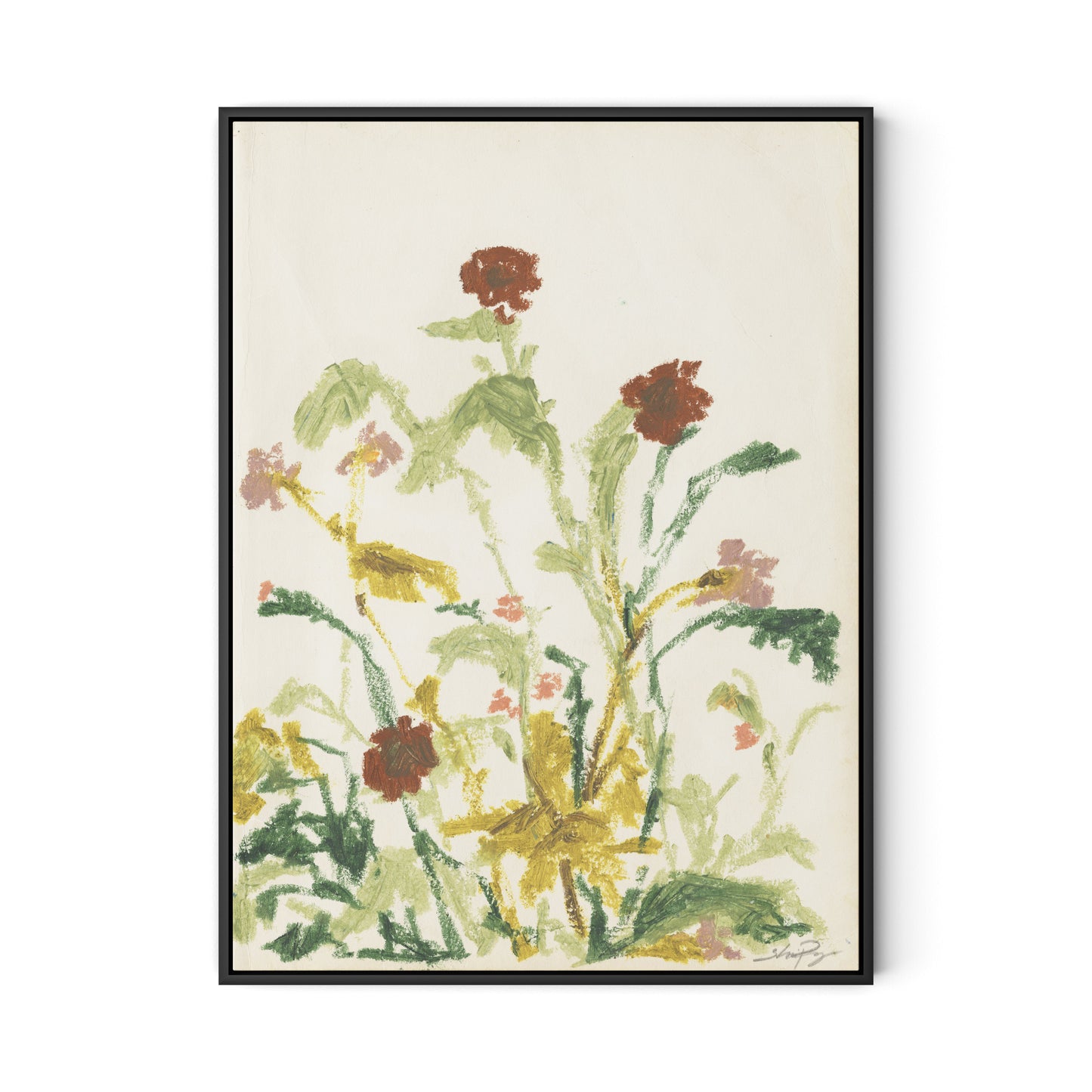Meadow Rue 2 Canvas Floater Framed / 24 x 32 in / Black