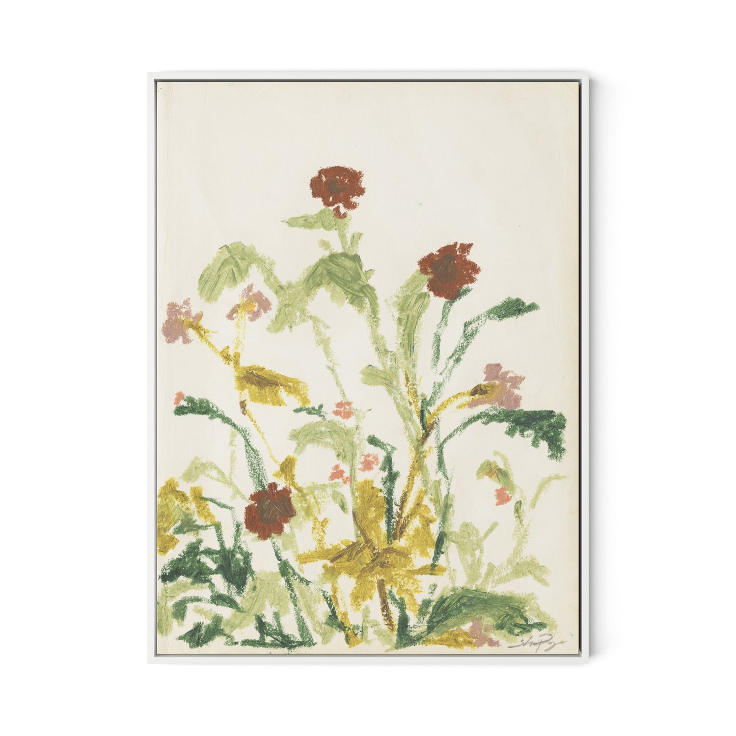 Meadow Rue 2 Canvas Floater Framed / 24 x 32 in / White