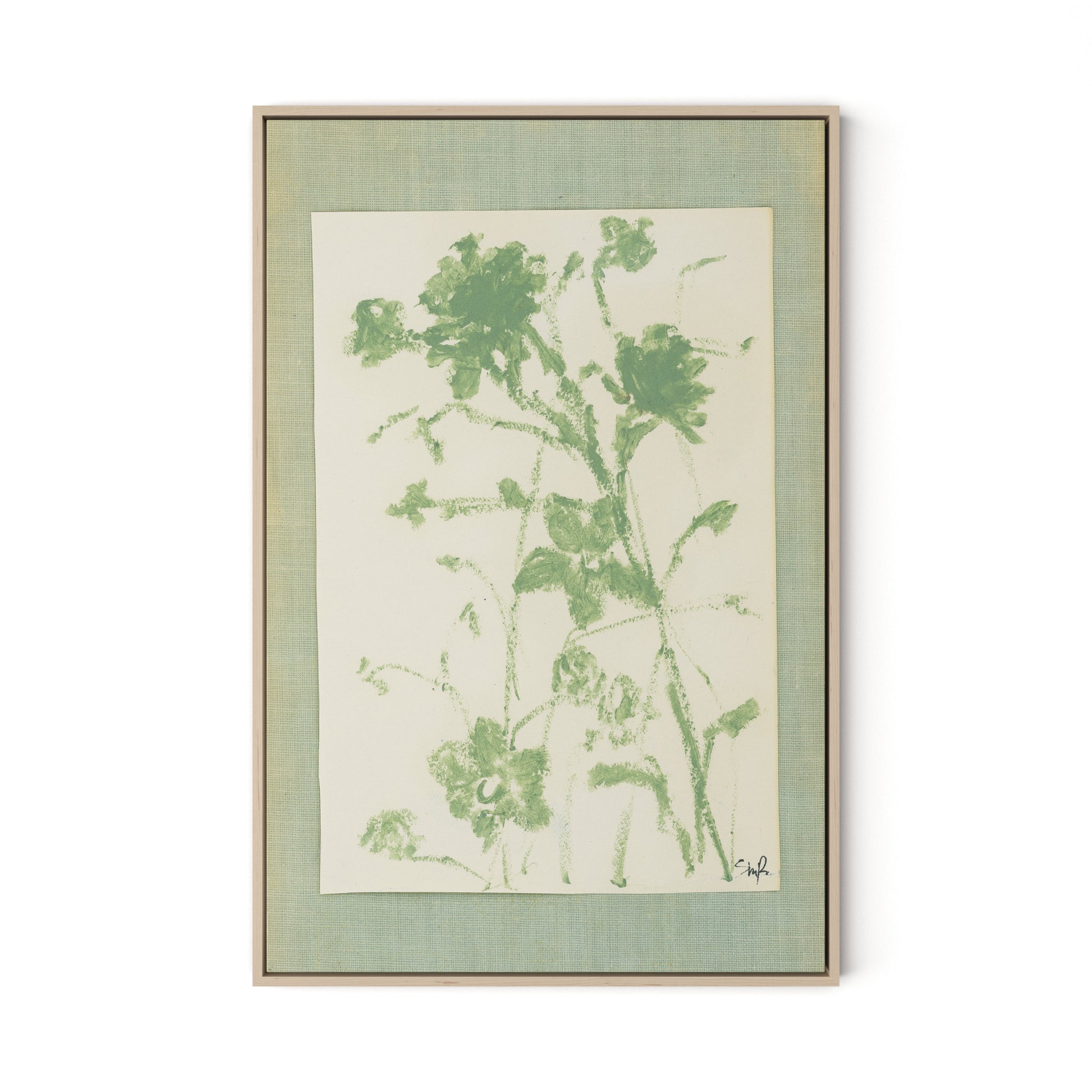 Sage Meadow Rue II Canvas Floater Framed / 21.5 x 32 in / Natural Maple