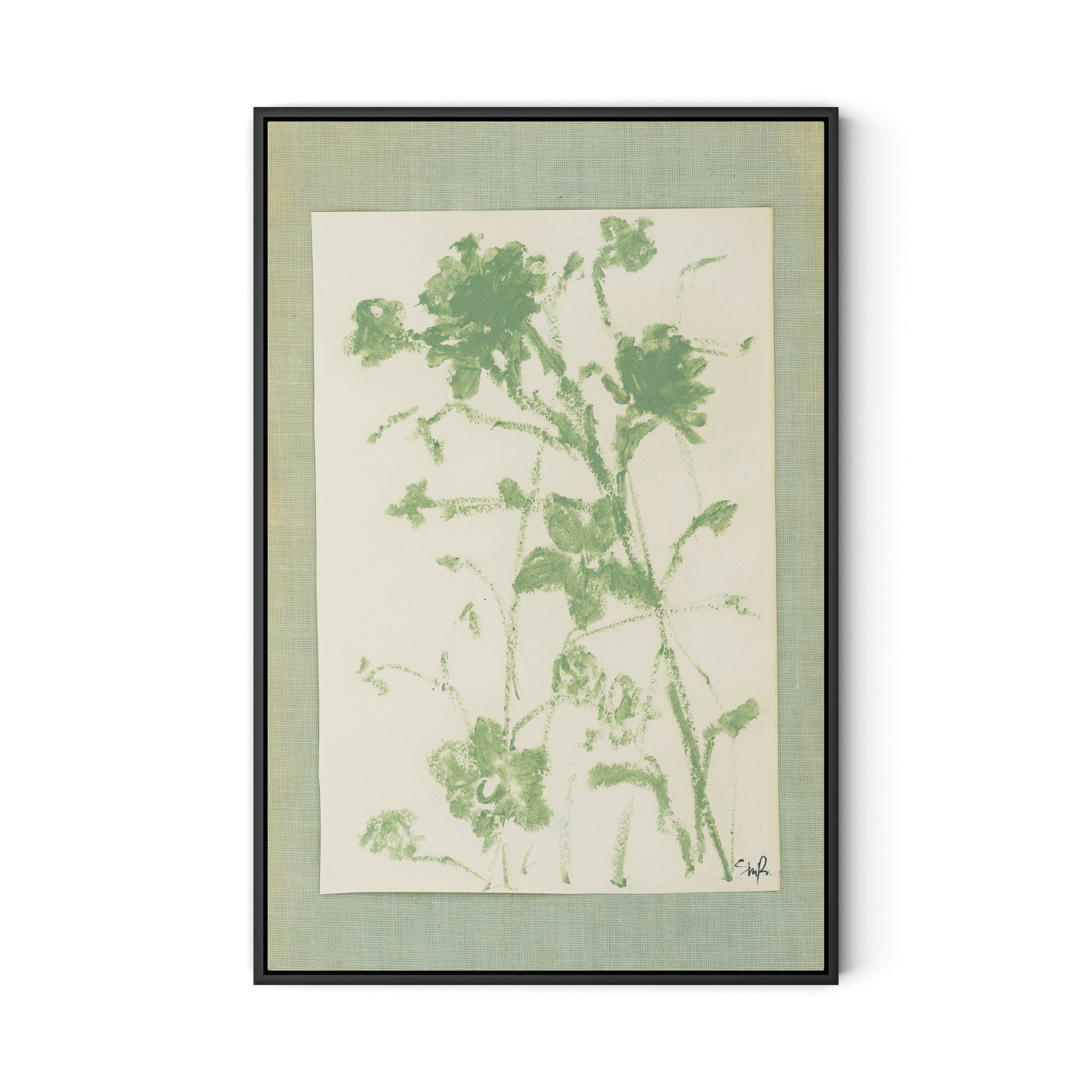 Sage Meadow Rue II Canvas Floater Framed / 21.5 x 32 in / Black