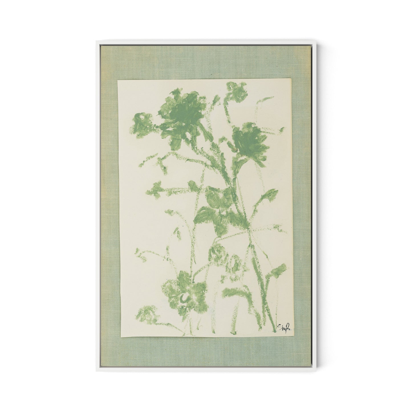 Sage Meadow Rue II Canvas Floater Framed / 21.5 x 32 in / White