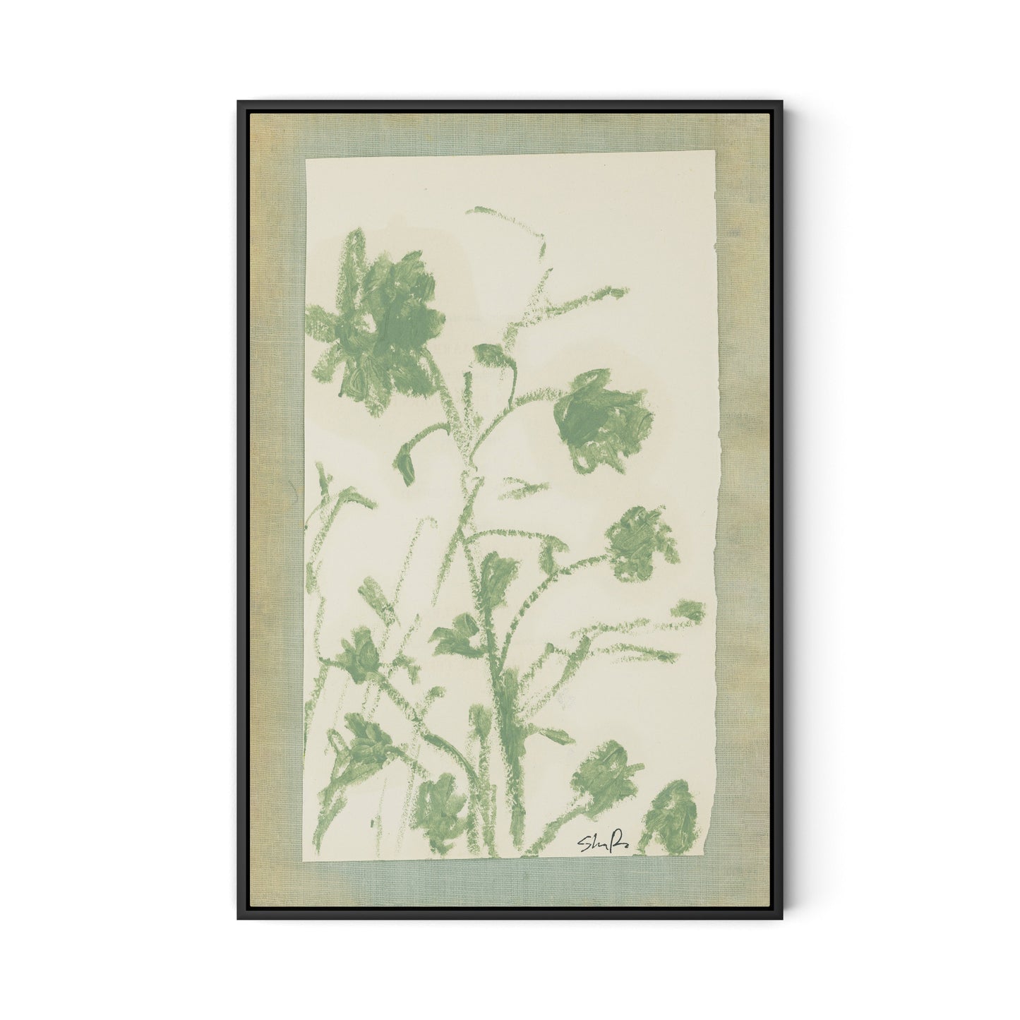 Sage Meadow Rue Canvas Floater Framed / 21.5 x 32 in / Black
