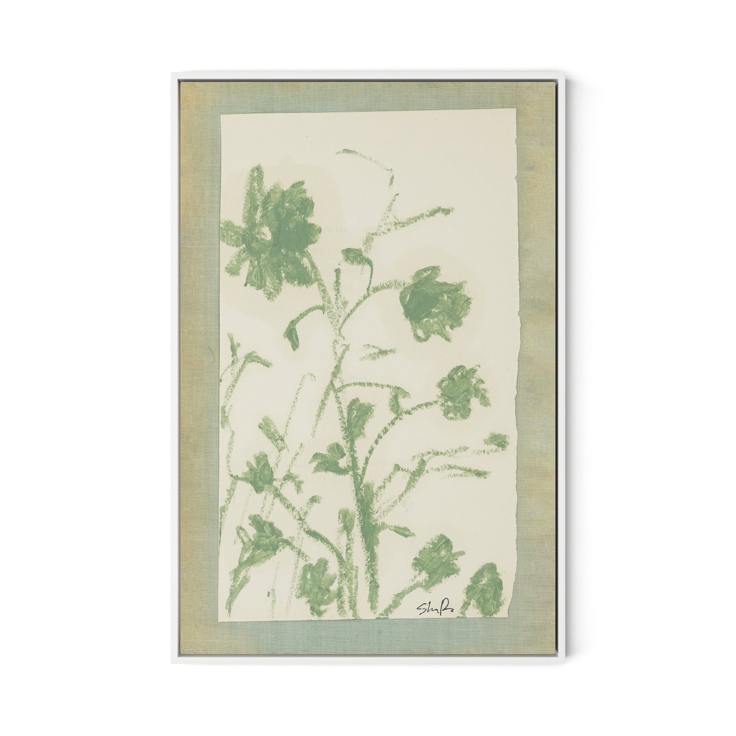 Sage Meadow Rue Canvas Floater Framed / 21.5 x 32 in / White