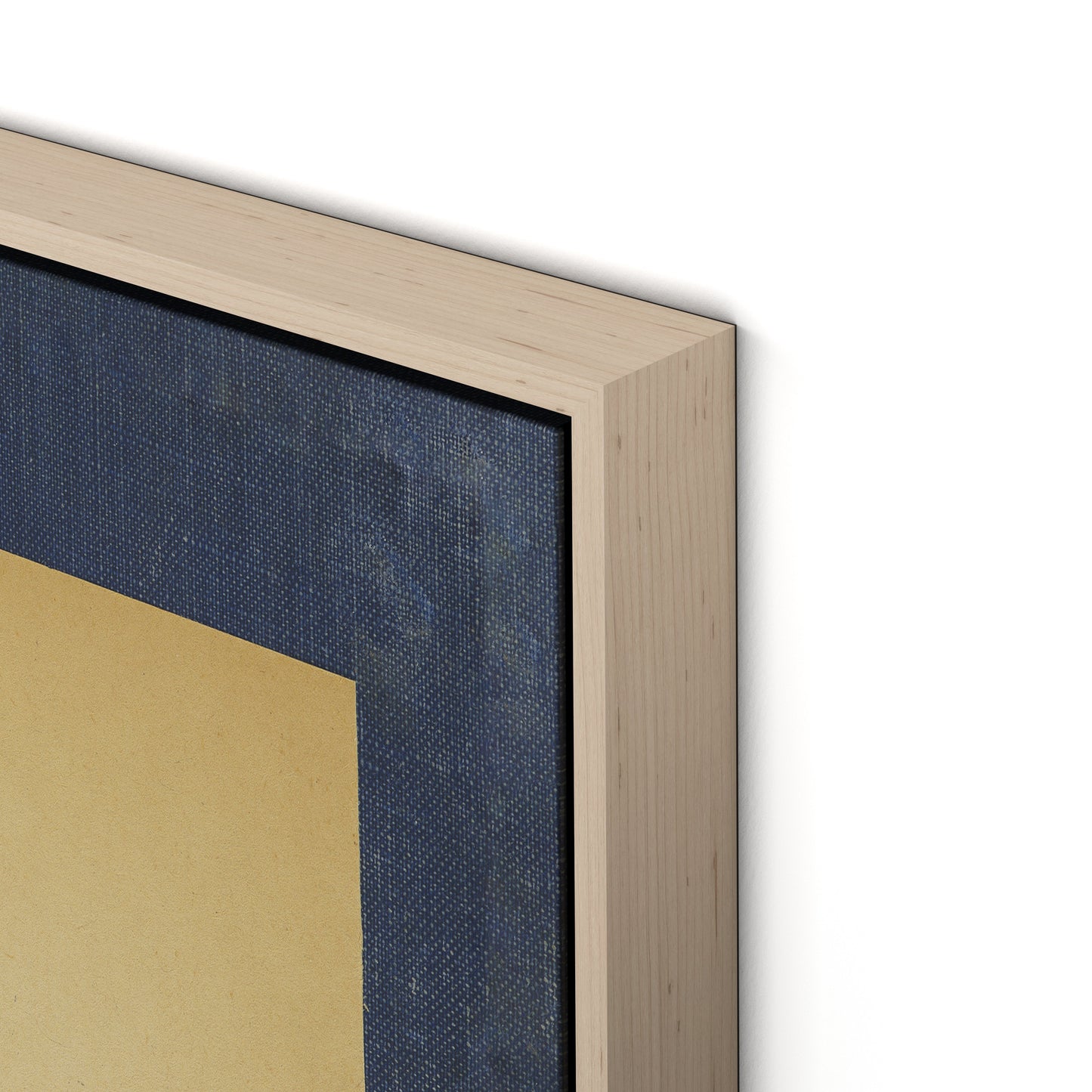 Vintage Blue Daisy Canvas Floater Framed / 21.5 x 32 in / Natural Maple