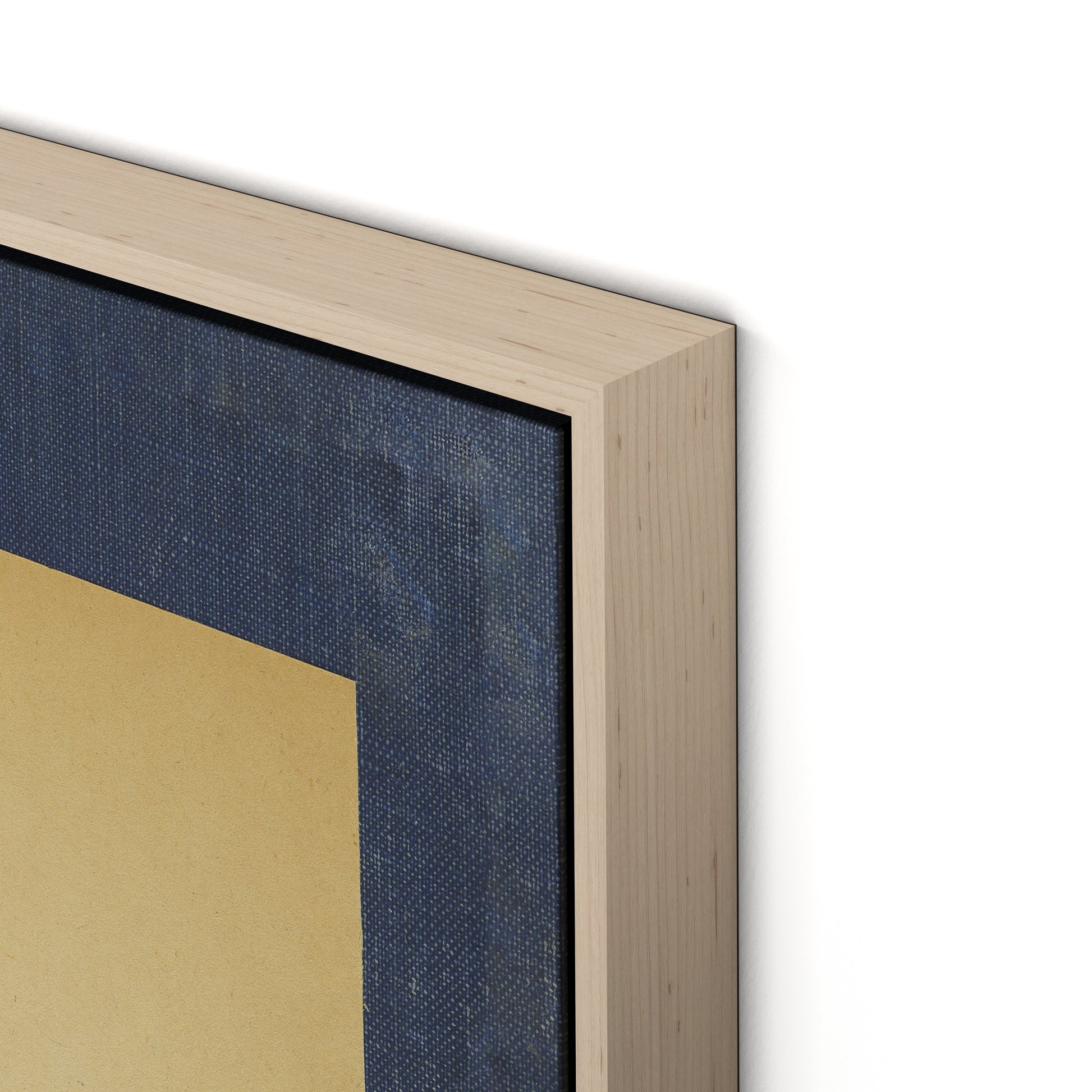 Vintage Blue Daisy Canvas Floater Framed / 21.5 x 32 in / Natural Maple