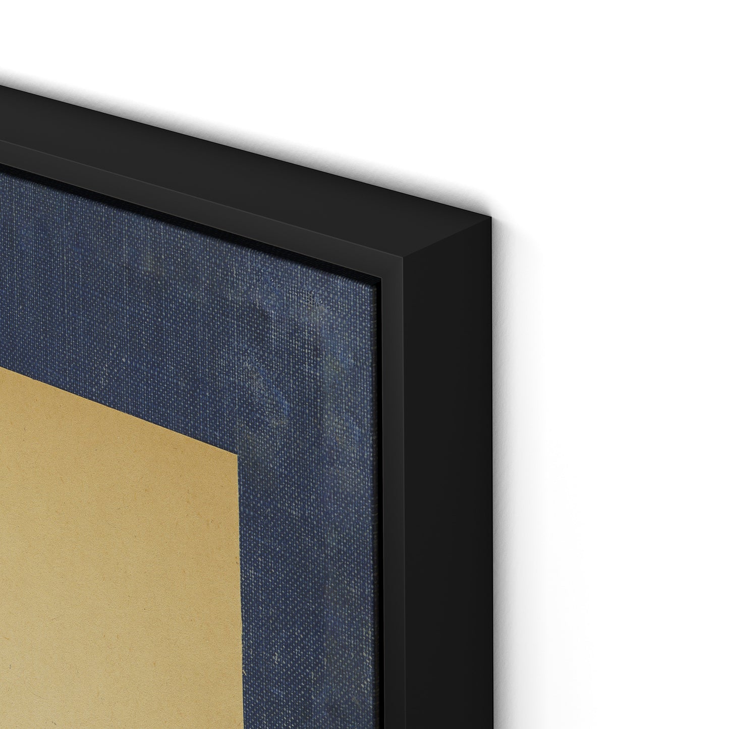 Vintage Blue Daisy Canvas Floater Framed / 21.5 x 32 in / Black