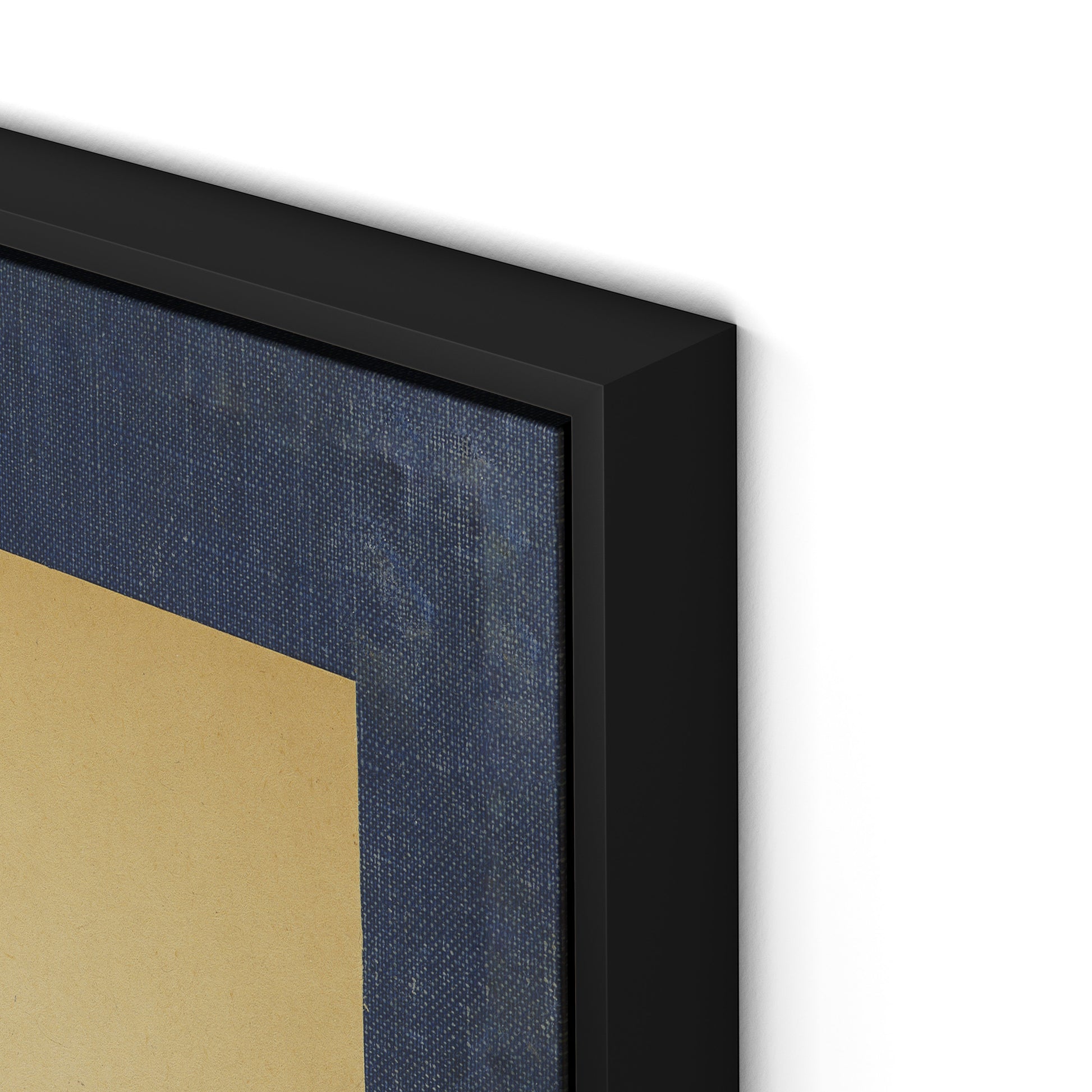 Vintage Blue Daisy Canvas Floater Framed / 21.5 x 32 in / Black