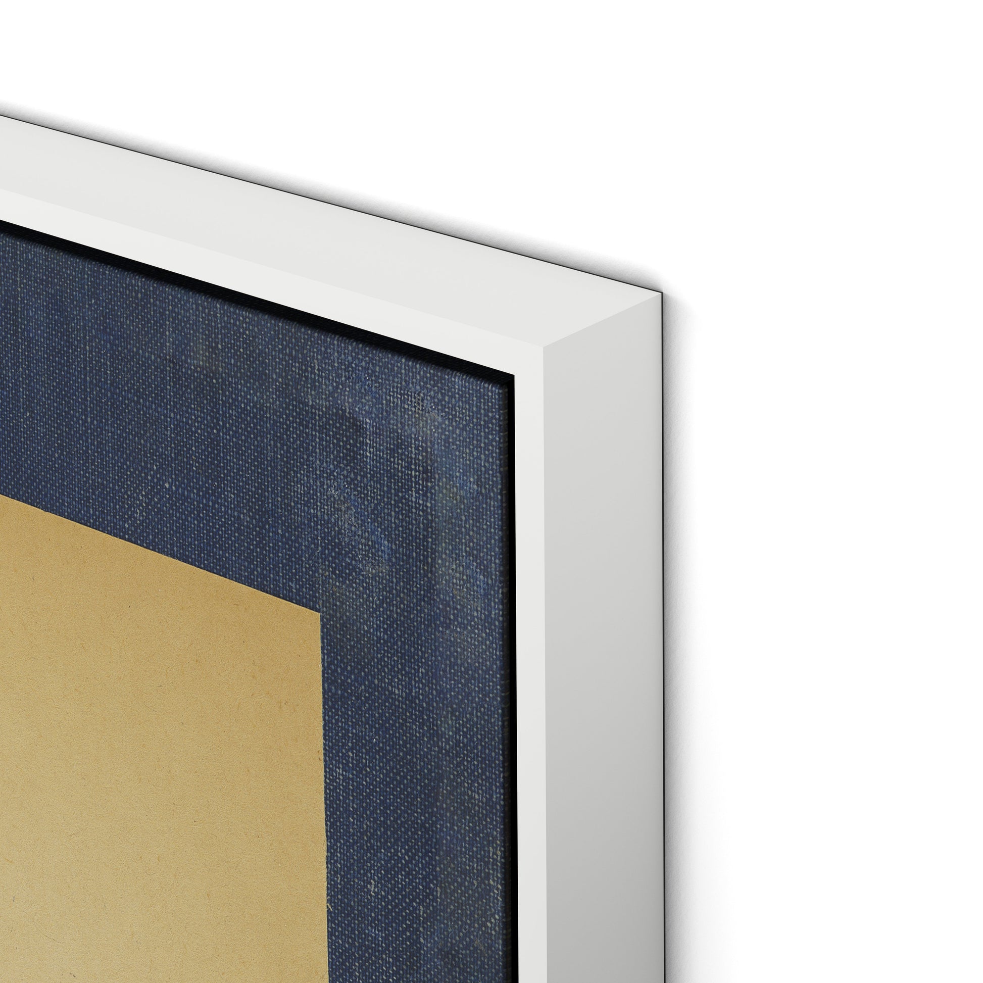 Vintage Blue Daisy Canvas Floater Framed / 21.5 x 32 in / White