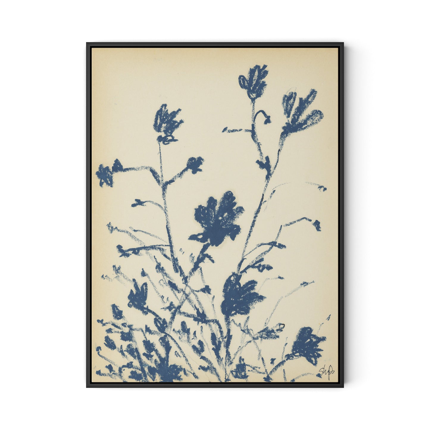 Summer Weed Canvas Floater Framed / 24 x 32 in / Black