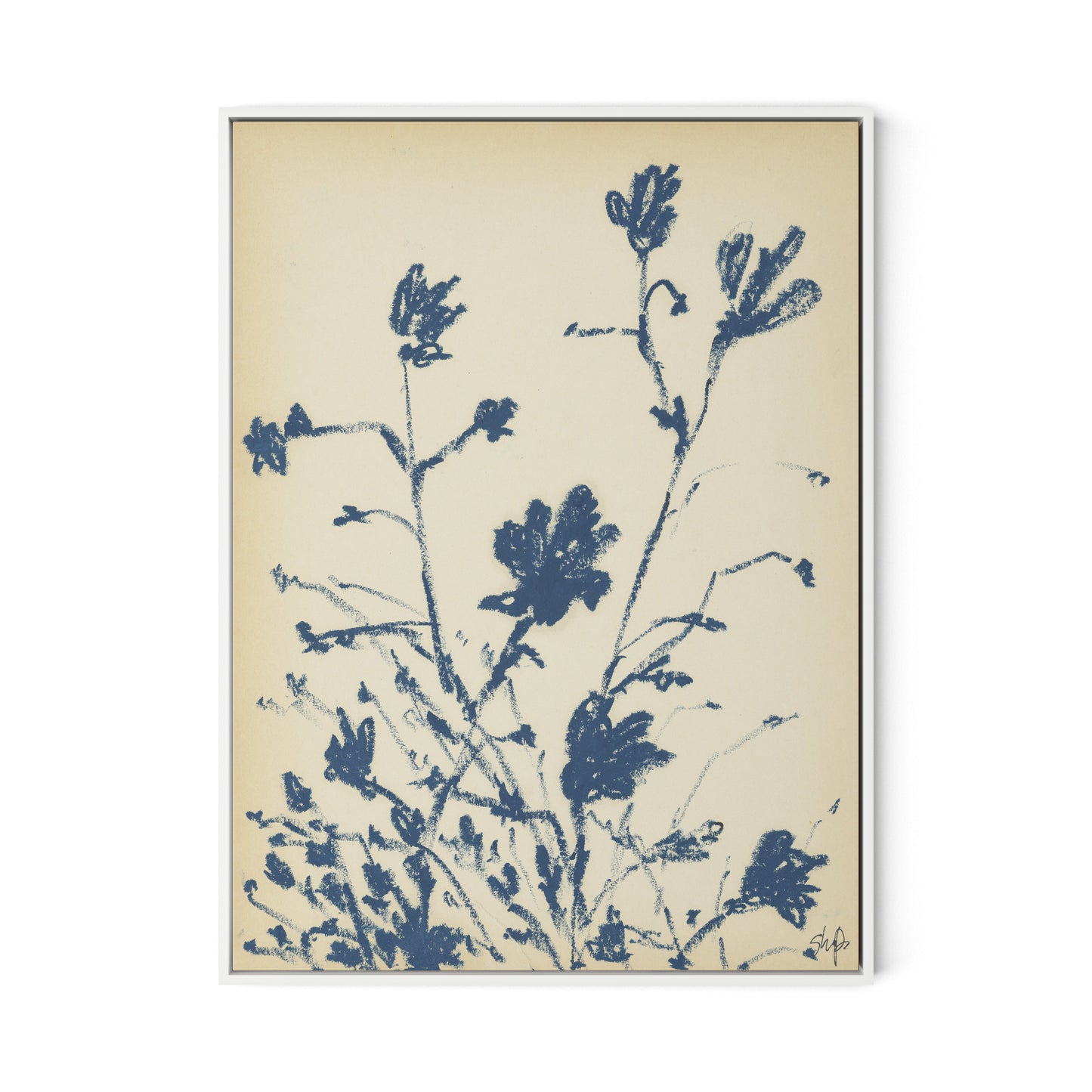 Summer Weed Canvas Floater Framed / 24 x 32 in / White