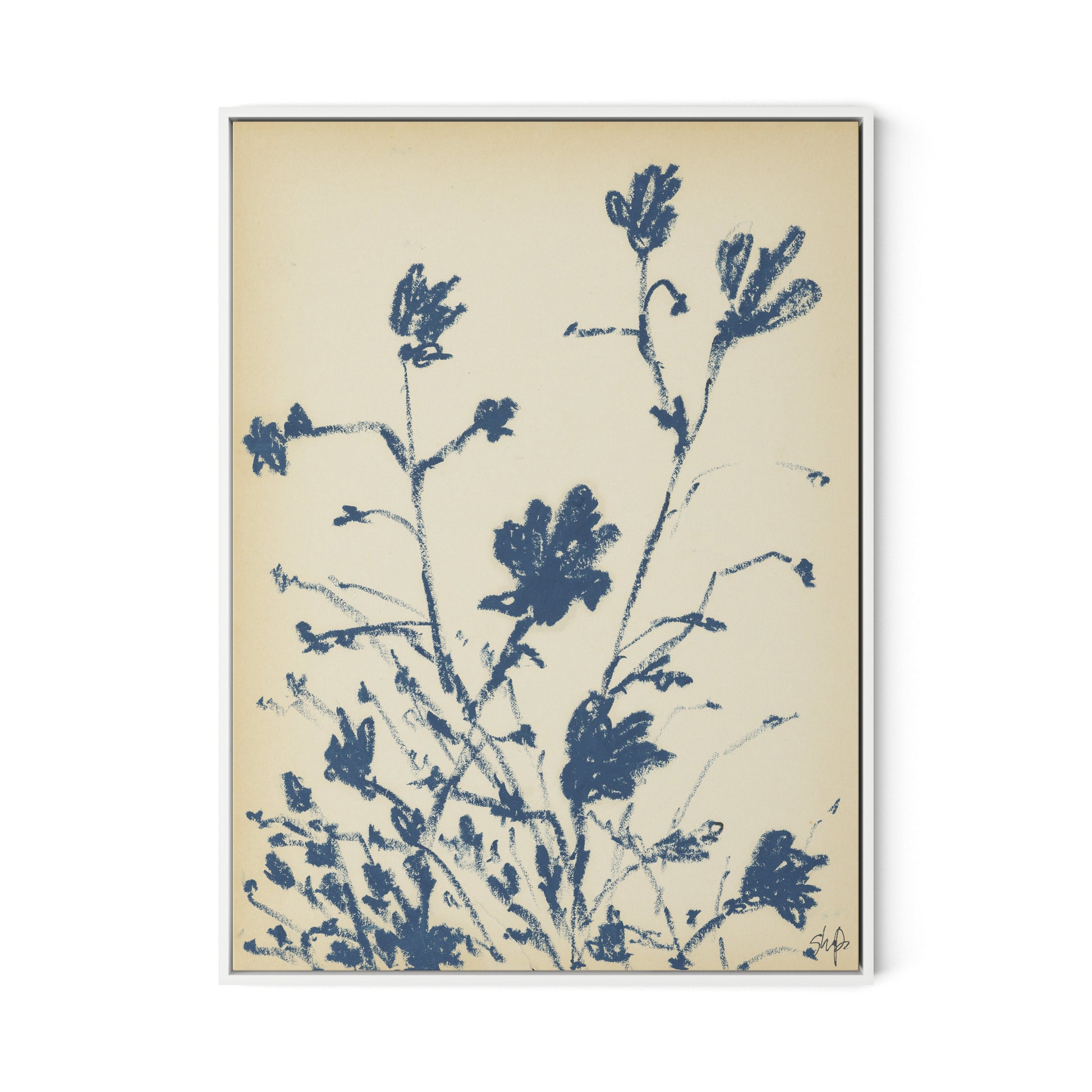 Summer Weed Canvas Floater Framed / 24 x 32 in / White