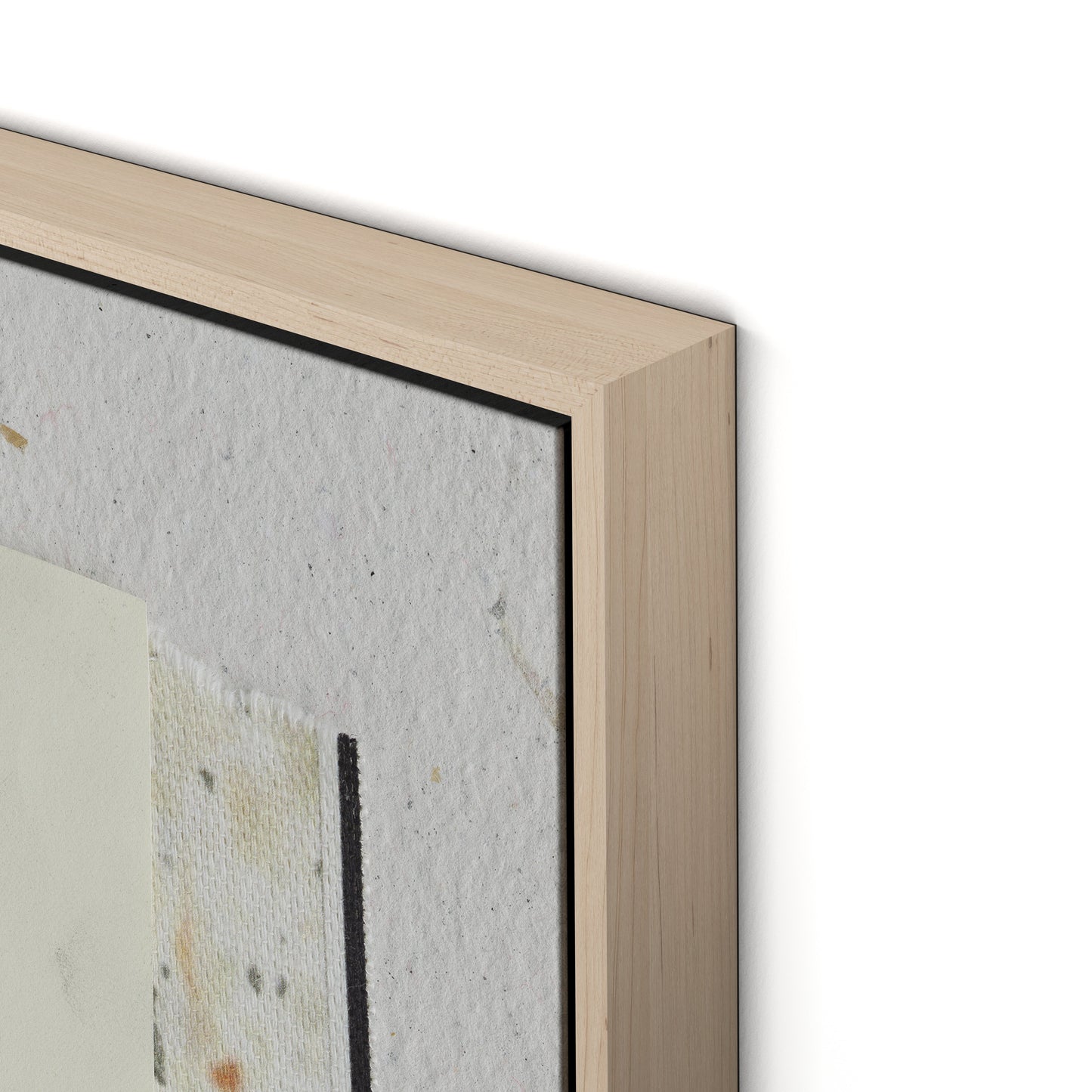 Fabric Collage I Canvas Floater Framed / 27.5 x 32 in / Natural Maple