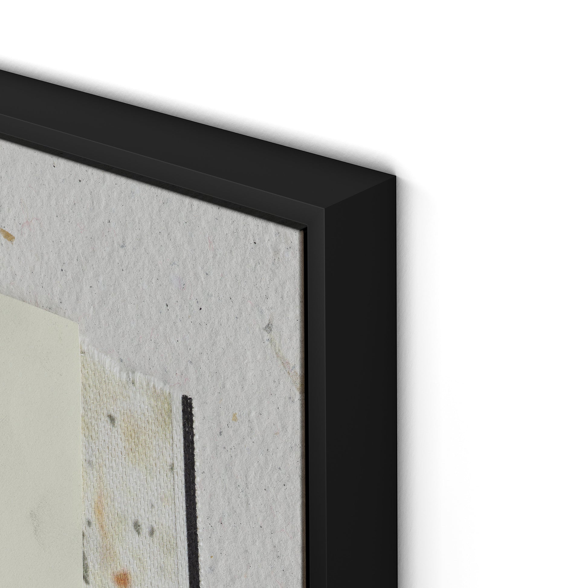 Fabric Collage I Canvas Floater Framed / 27.5 x 32 in / Black