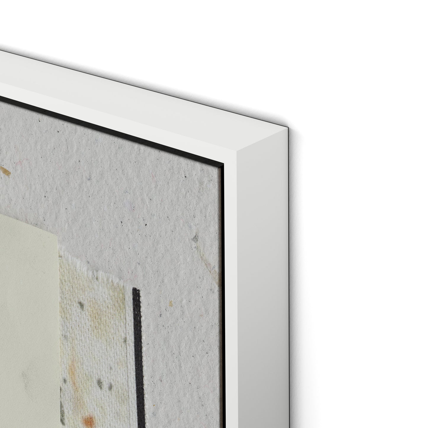 Fabric Collage I Canvas Floater Framed / 27.5 x 32 in / White