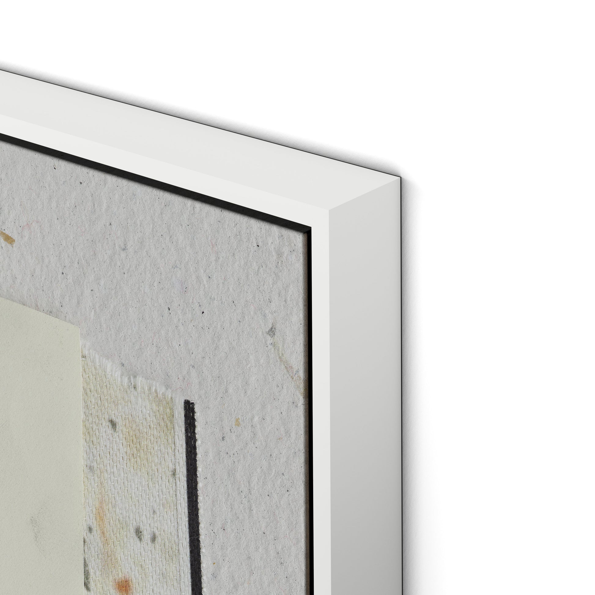 Fabric Collage I Canvas Floater Framed / 27.5 x 32 in / White