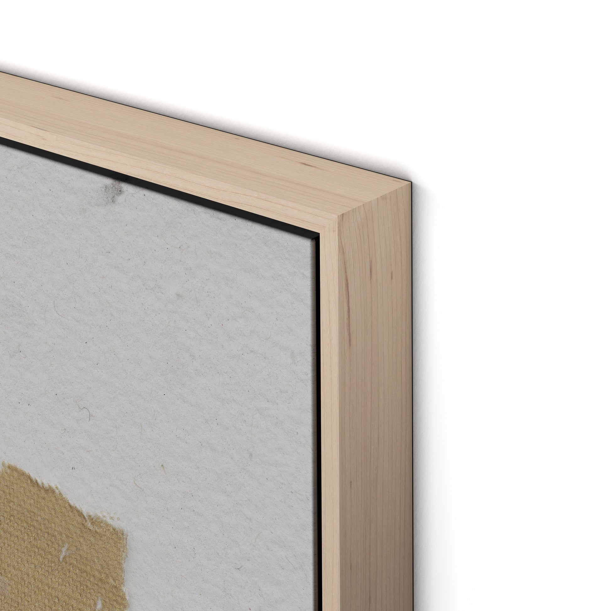 Fabric Collage II Canvas Floater Framed / 27.5 x 32 in / Natural Maple