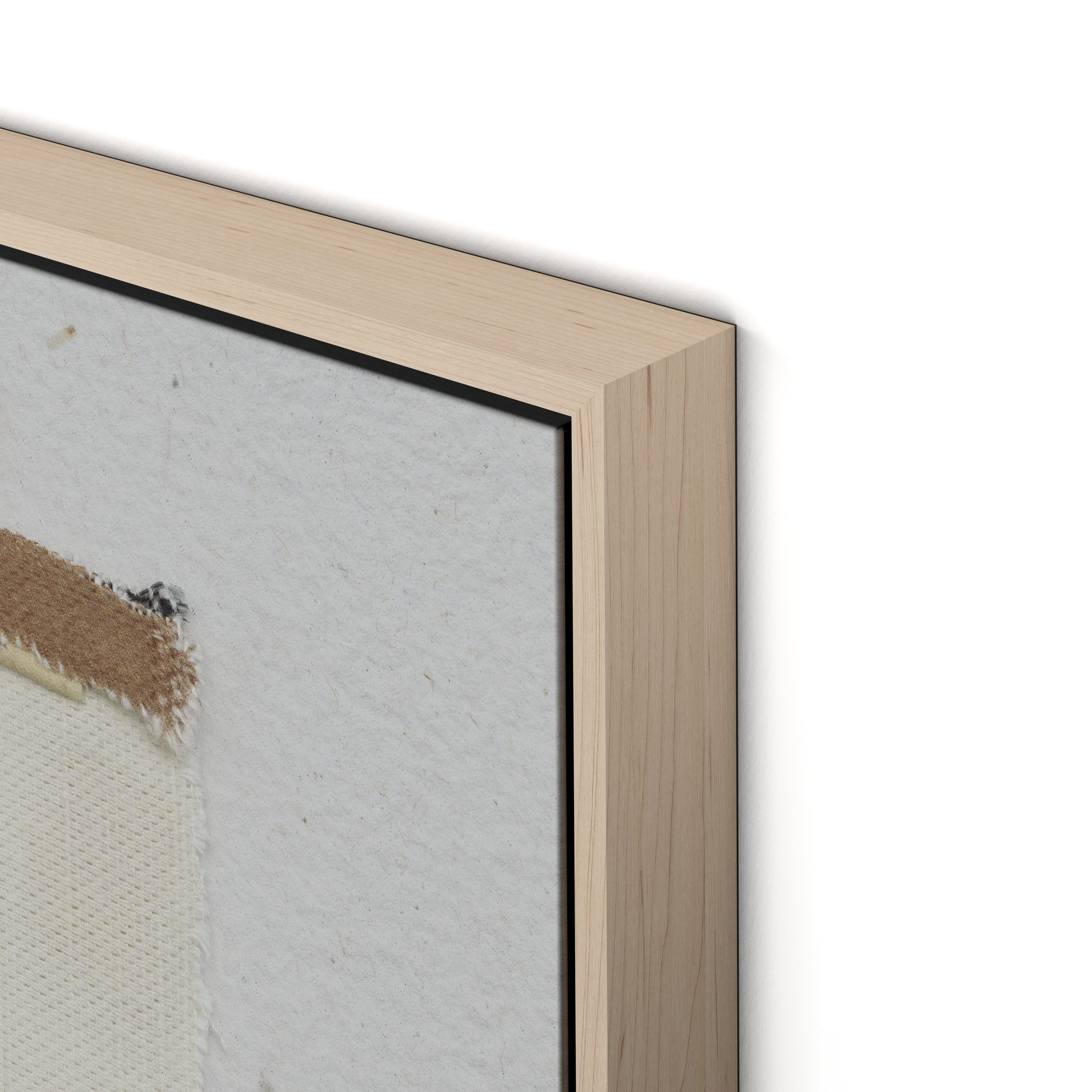 Fabric Collage III Canvas Floater Framed / 27.5 x 32 in / Natural Maple